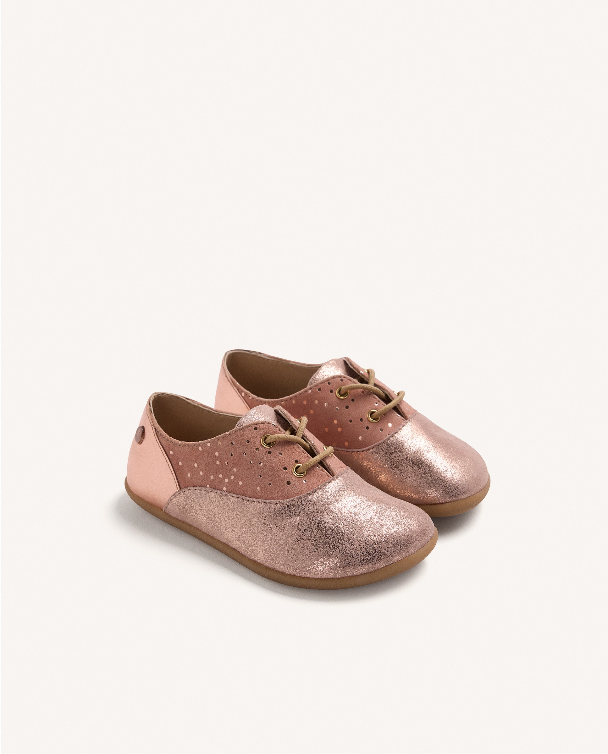 Bluchers de niña de piel barefoot - Gioseppo - Plata / Rosa Plata / Rosa-2