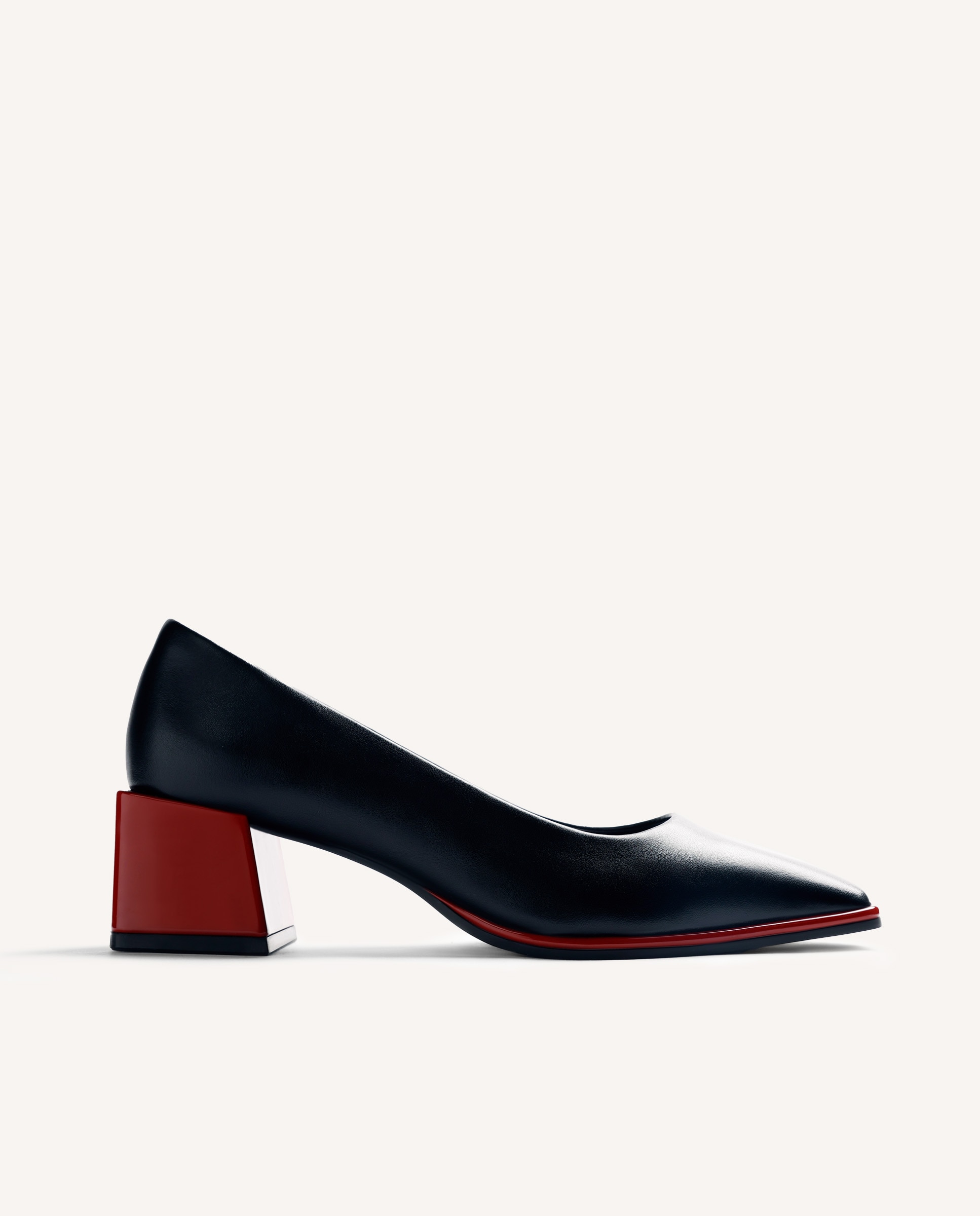 Zapatos de salón de mujer con contraste de tacón - Gioseppo - Rojo Rojo-1