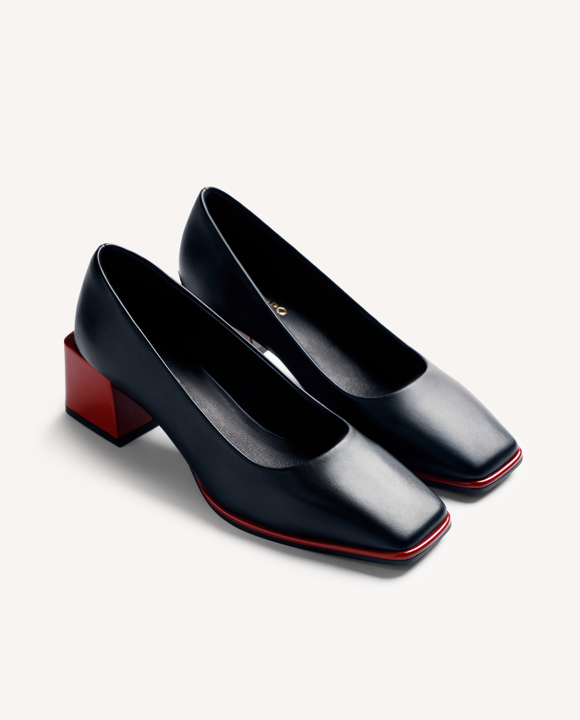 Zapatos de salón de mujer con contraste de tacón - Gioseppo - Rojo Rojo-4