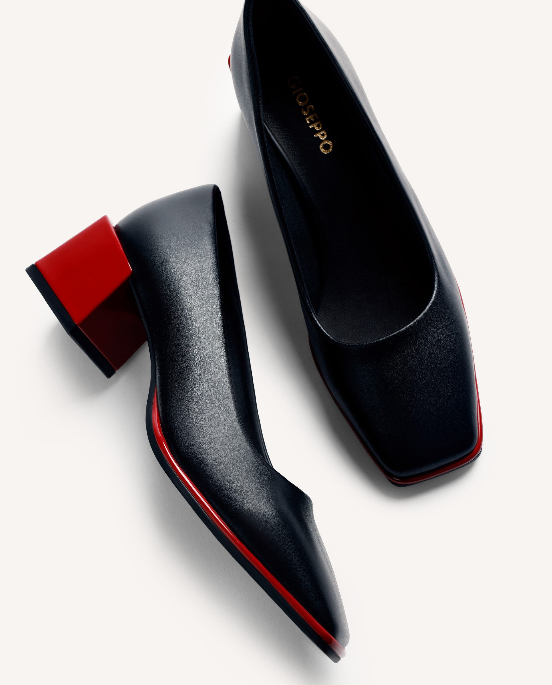 Zapatos de salón de mujer con contraste de tacón - Gioseppo - Rojo Rojo-6