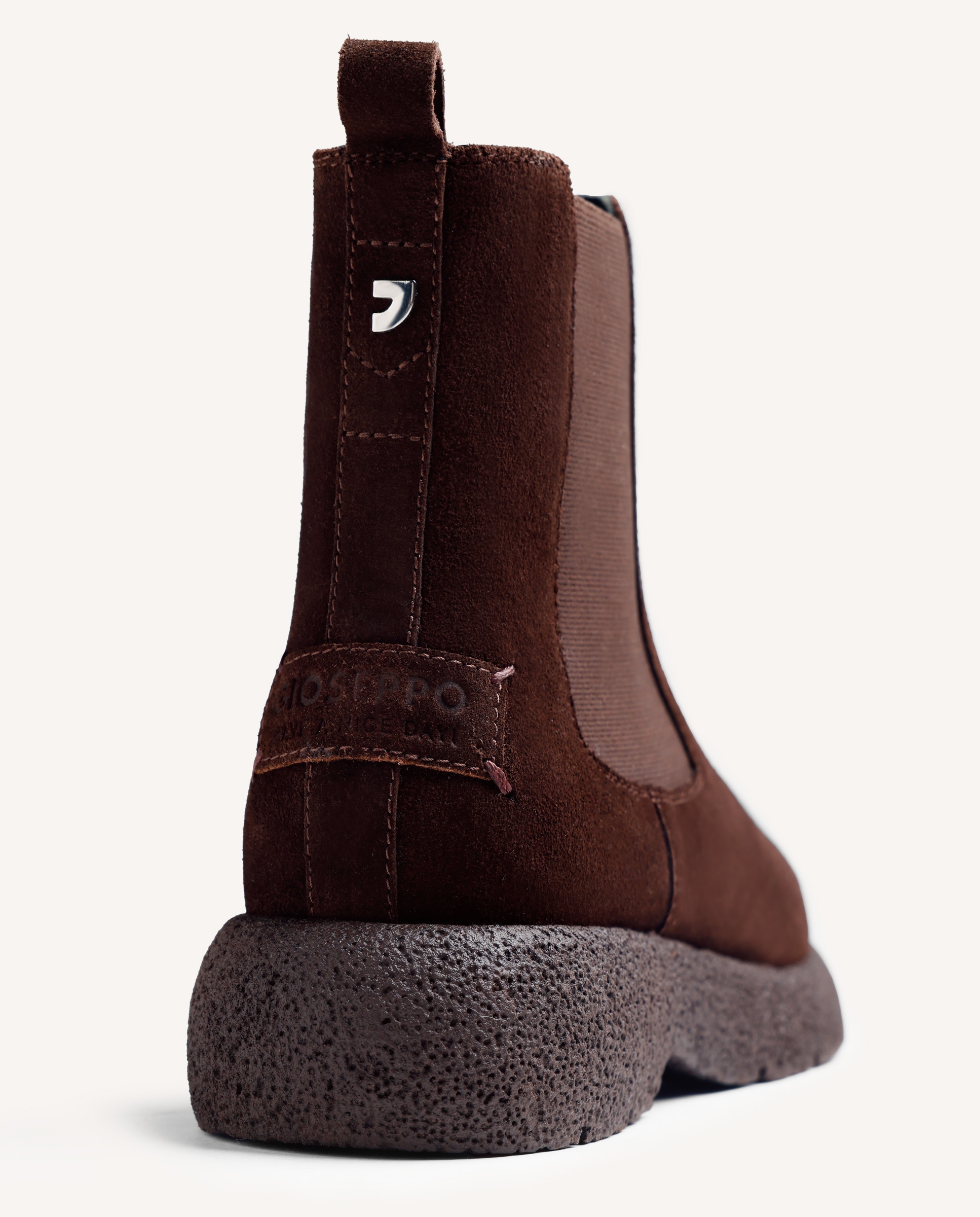 Botas de pelo de mujer de piel serraje estilo chelsea - Gioseppo - Choco Choco-4