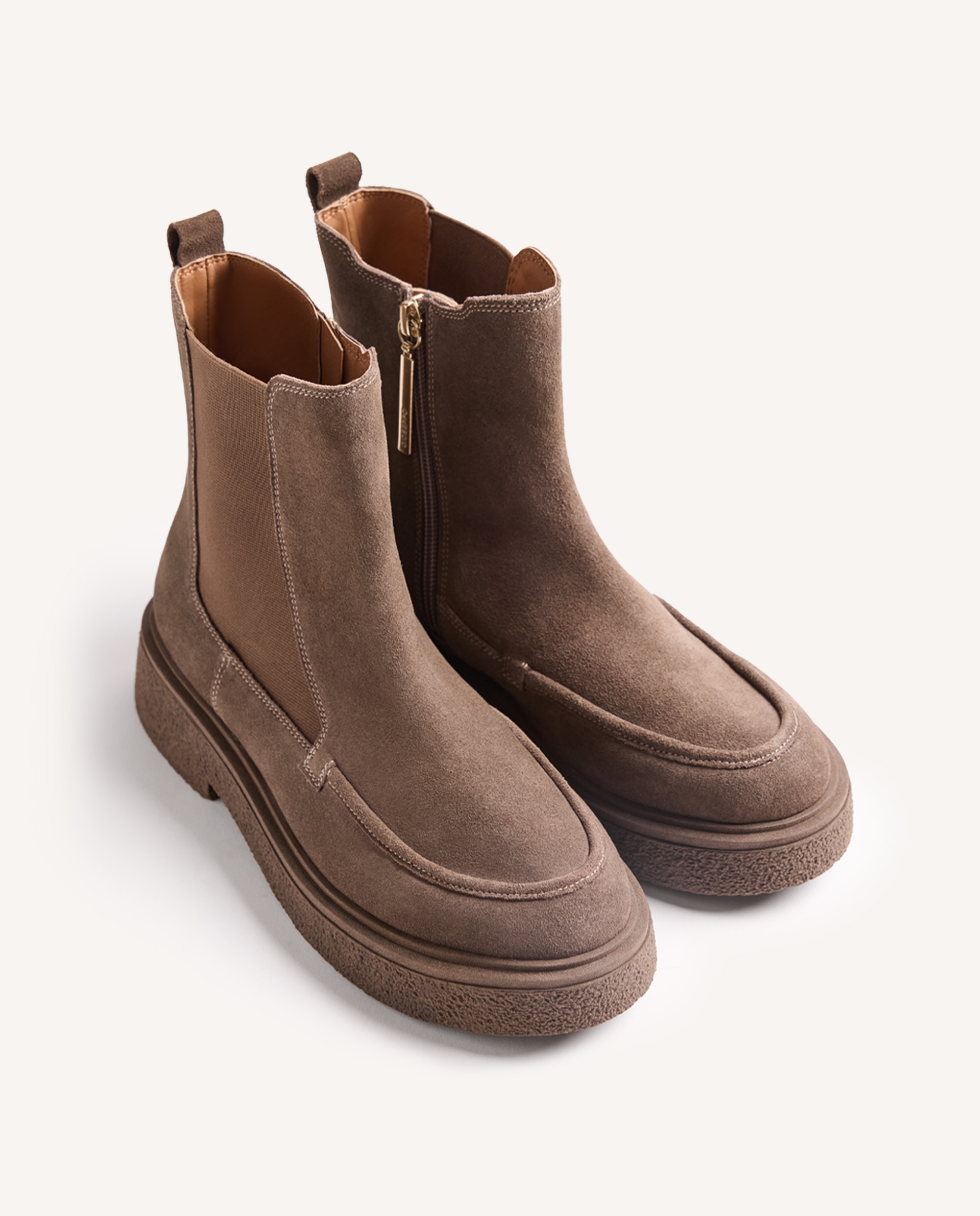Botas básicas de mujer de piel con cierre de cremallera lateral - Gioseppo - Topo Topo-3