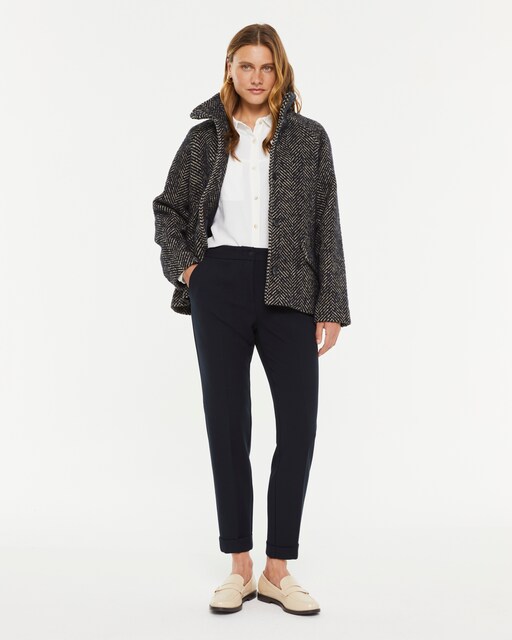 Imagen 0 de Abrigo de mujer estampado espiga  cuello alto