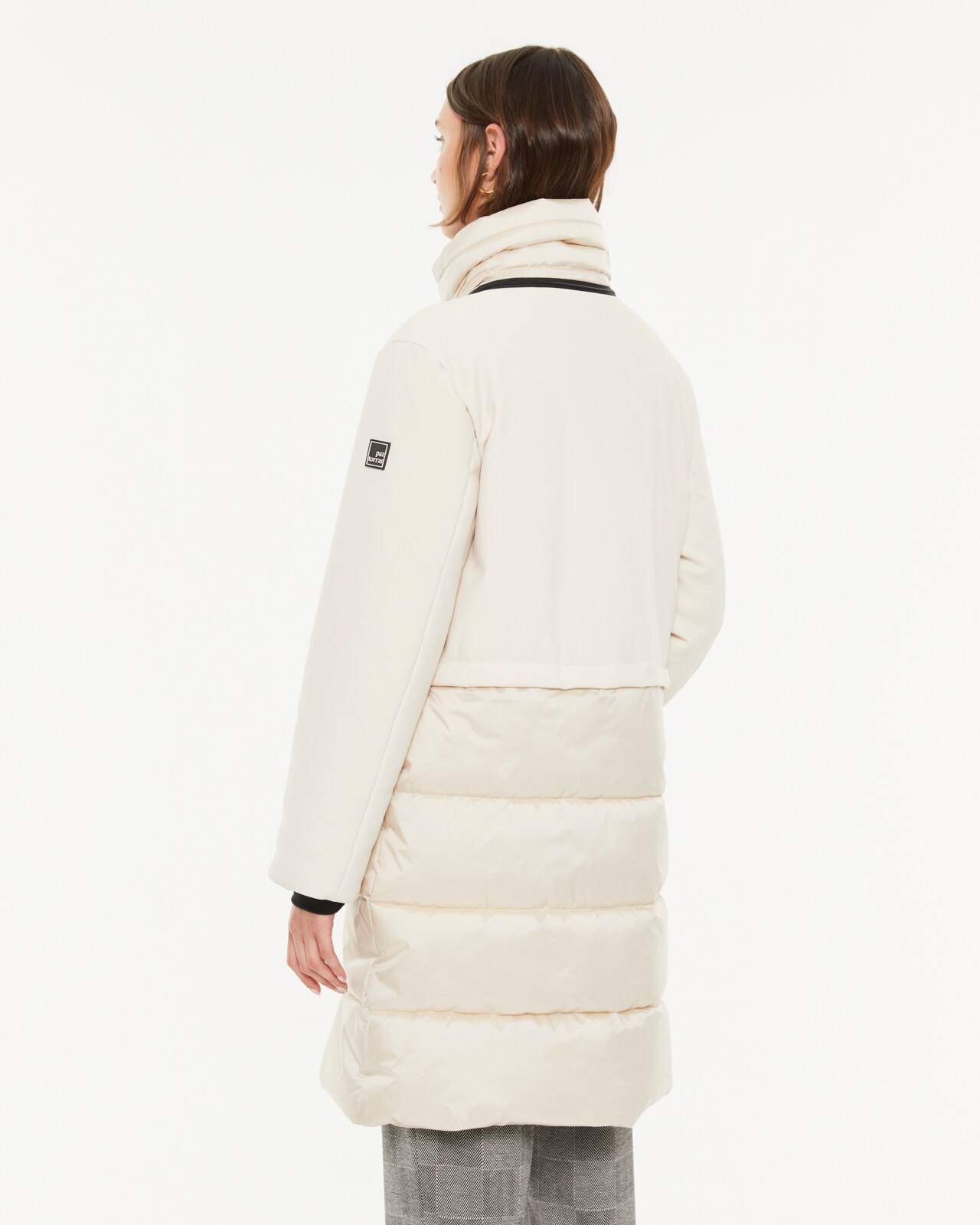 Parka larga de mujer con capucha - Paz Torras - Blanco Blanco-3