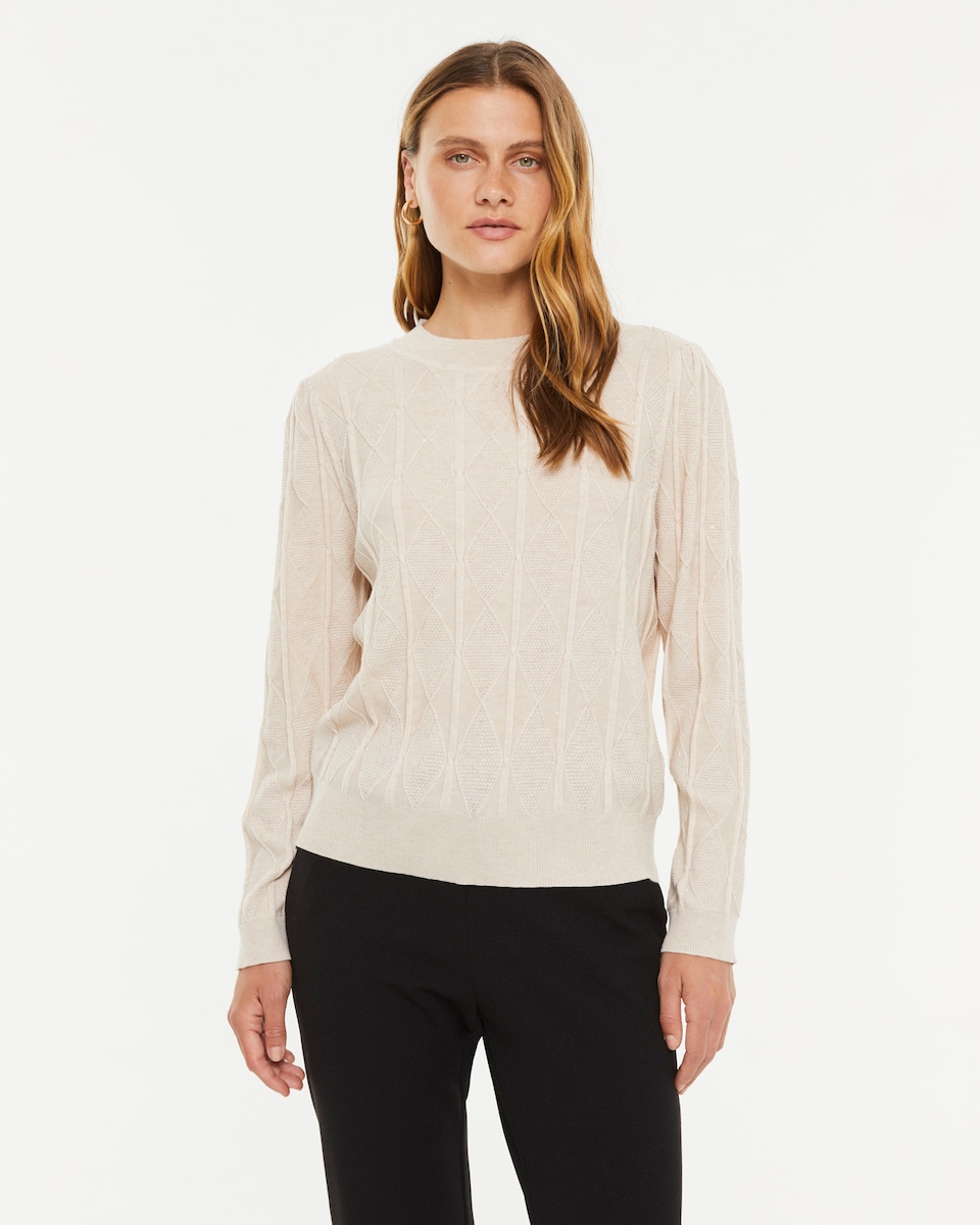 Jersey de mujer punto fantasía con micro lentejuelas · Paz Torras