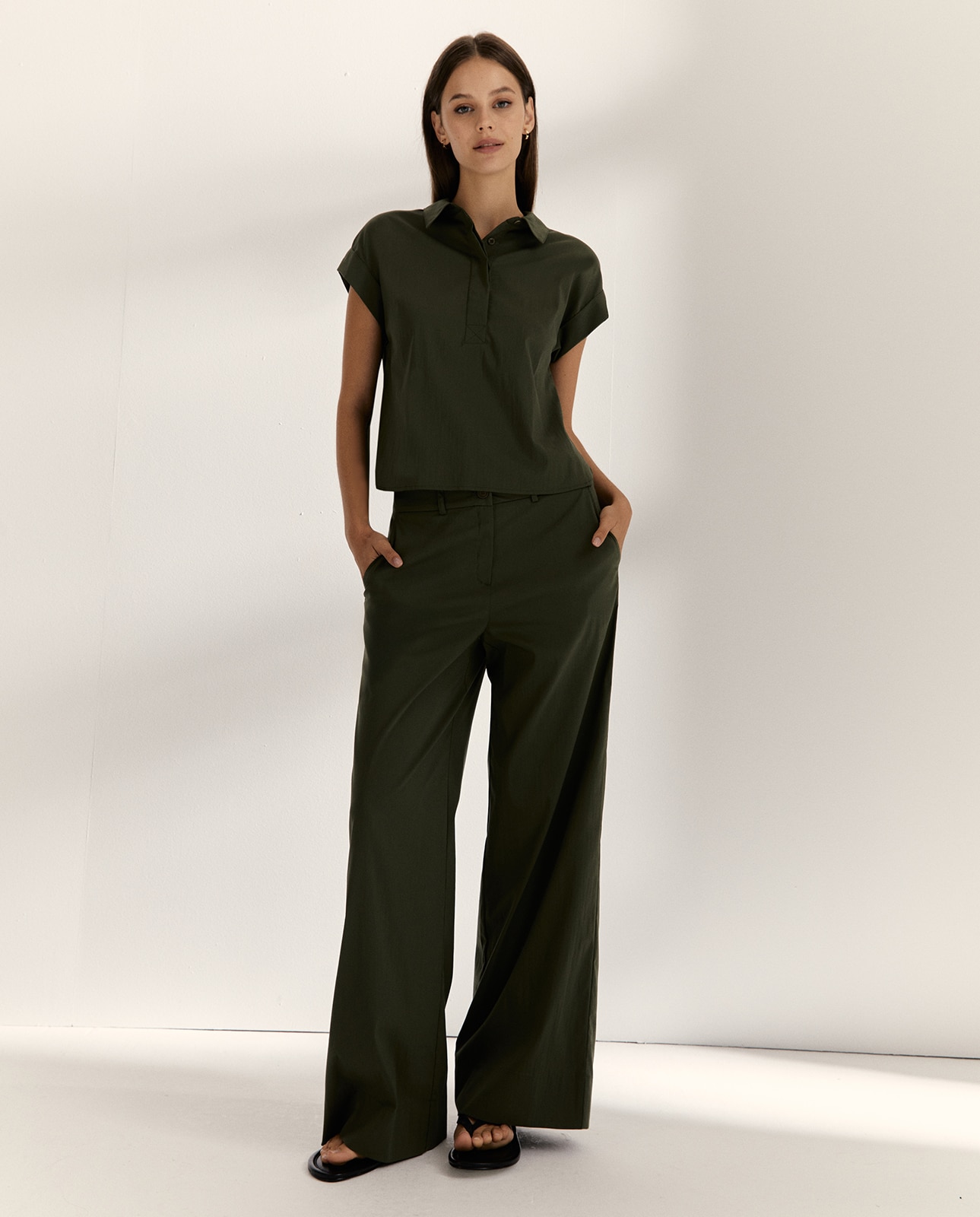 Paz Torras - Pantalones anchos de mujer liso.