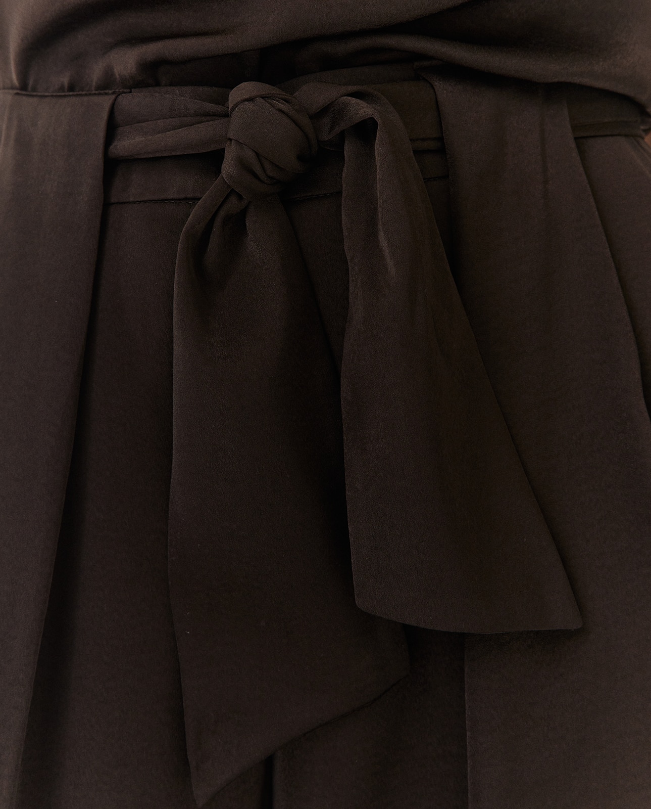 Pantalones anchos de mujer liso - Paz Torras - Marrón oscuro Marrón oscuro-5
