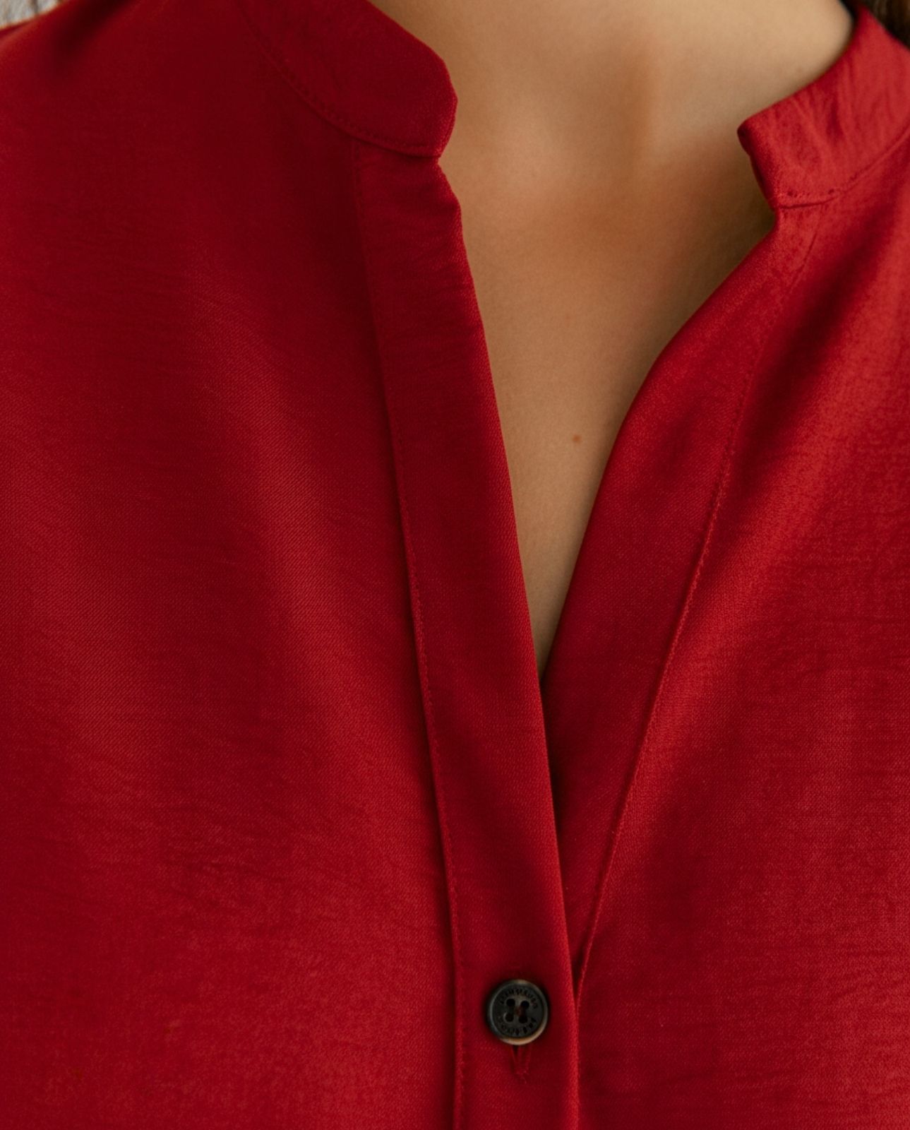 Camisa de mujer cuello mao manga corta - Paz Torras - Rojo Rojo-5