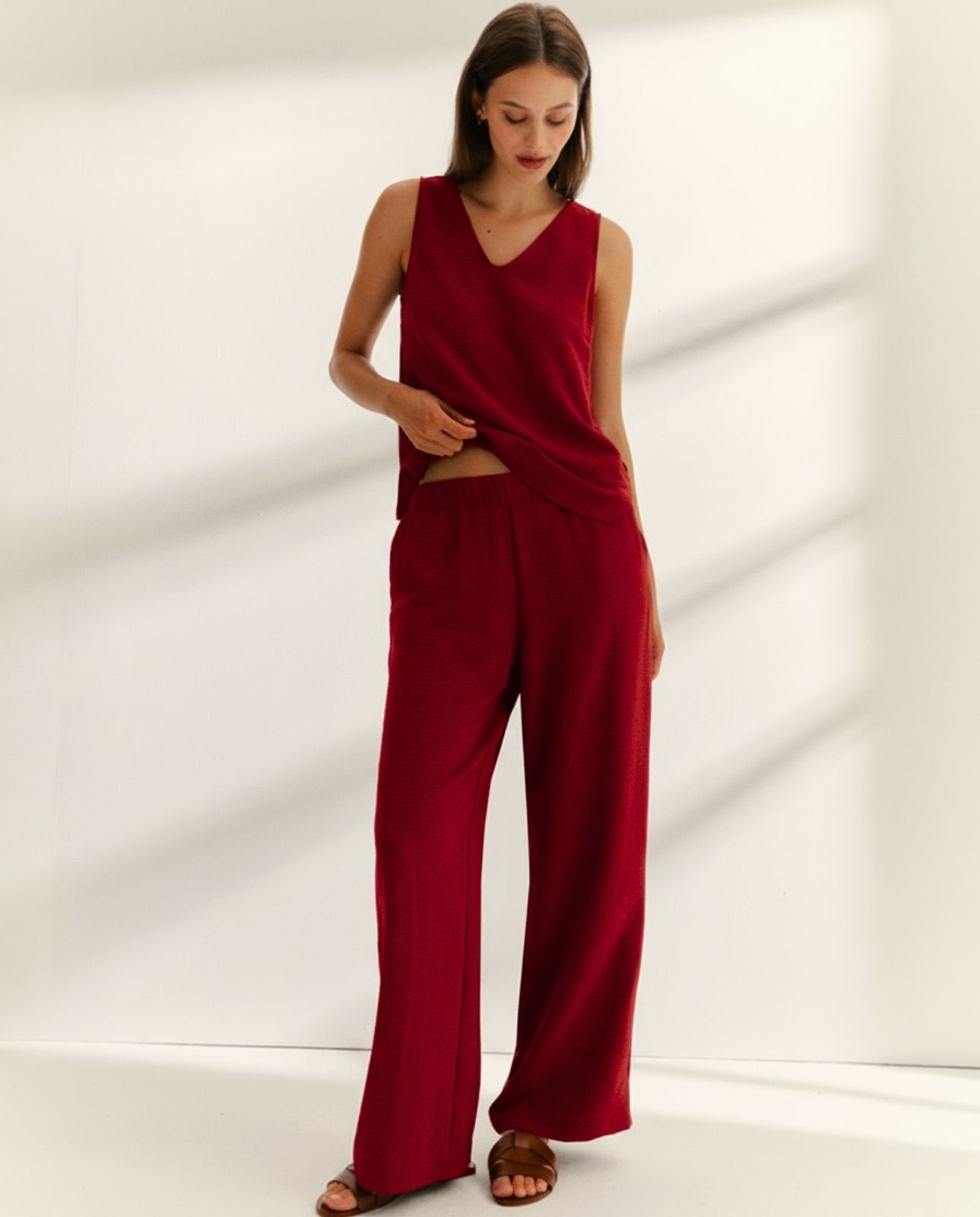Paz Torras - Pantalones rectos de mujer liso.
