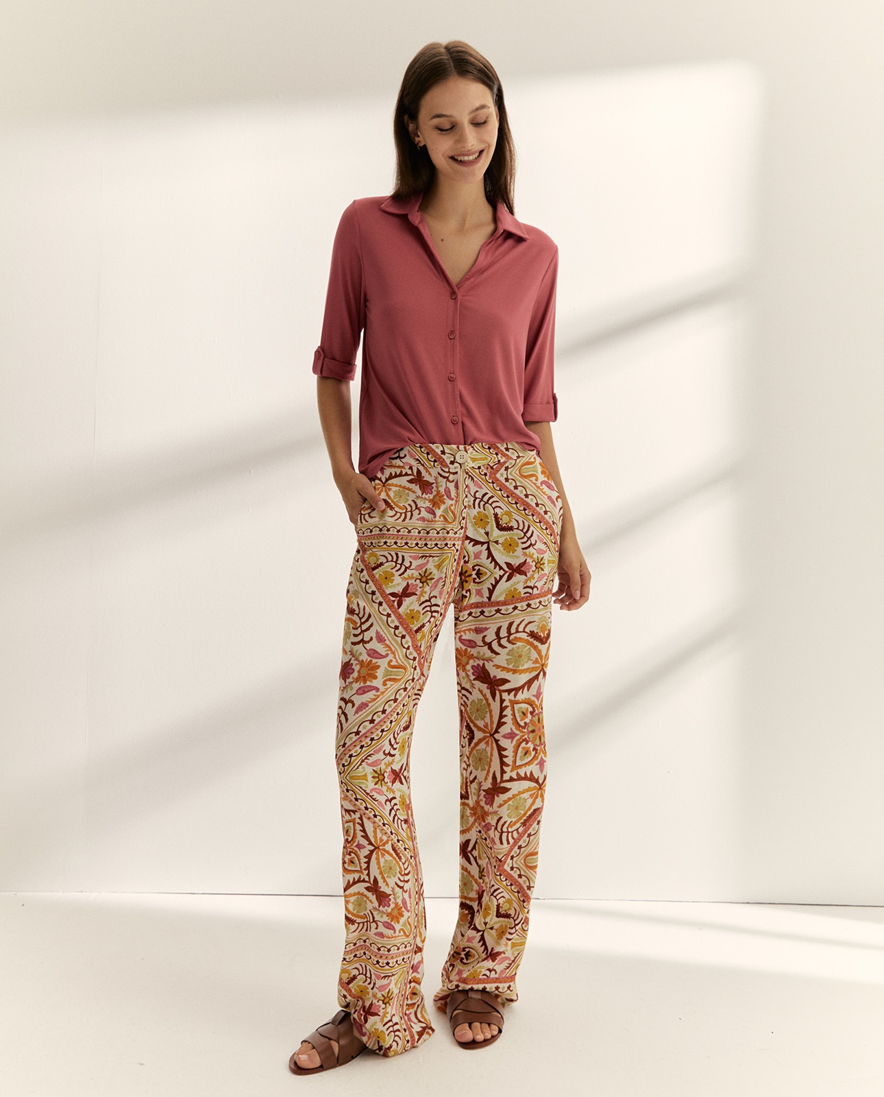 Paz Torras - Camisa de mujer liso manga corta.