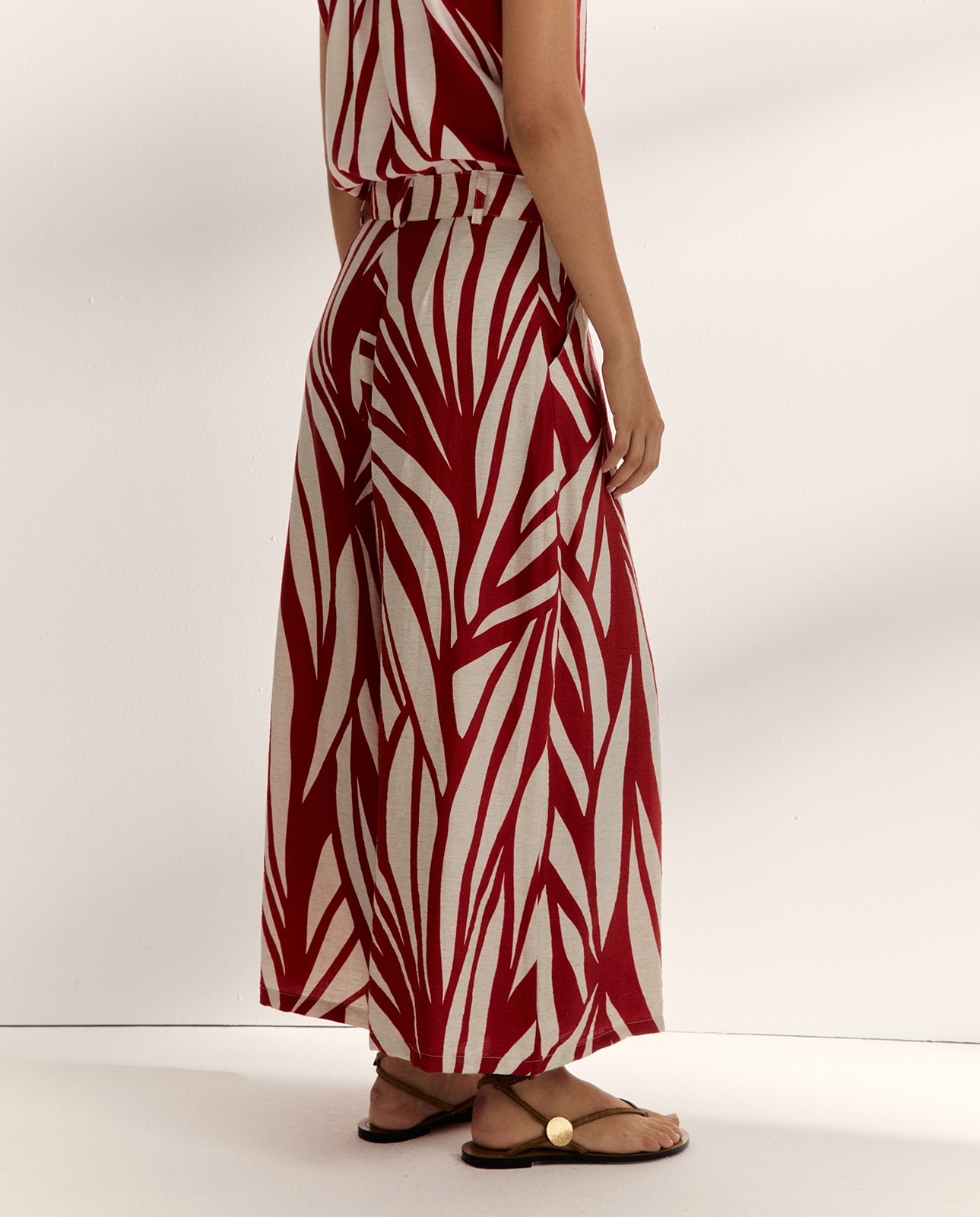 Pantalones anchos de mujer estampado grande - Paz Torras - Rojo / Blanco Rojo / Blanco-3