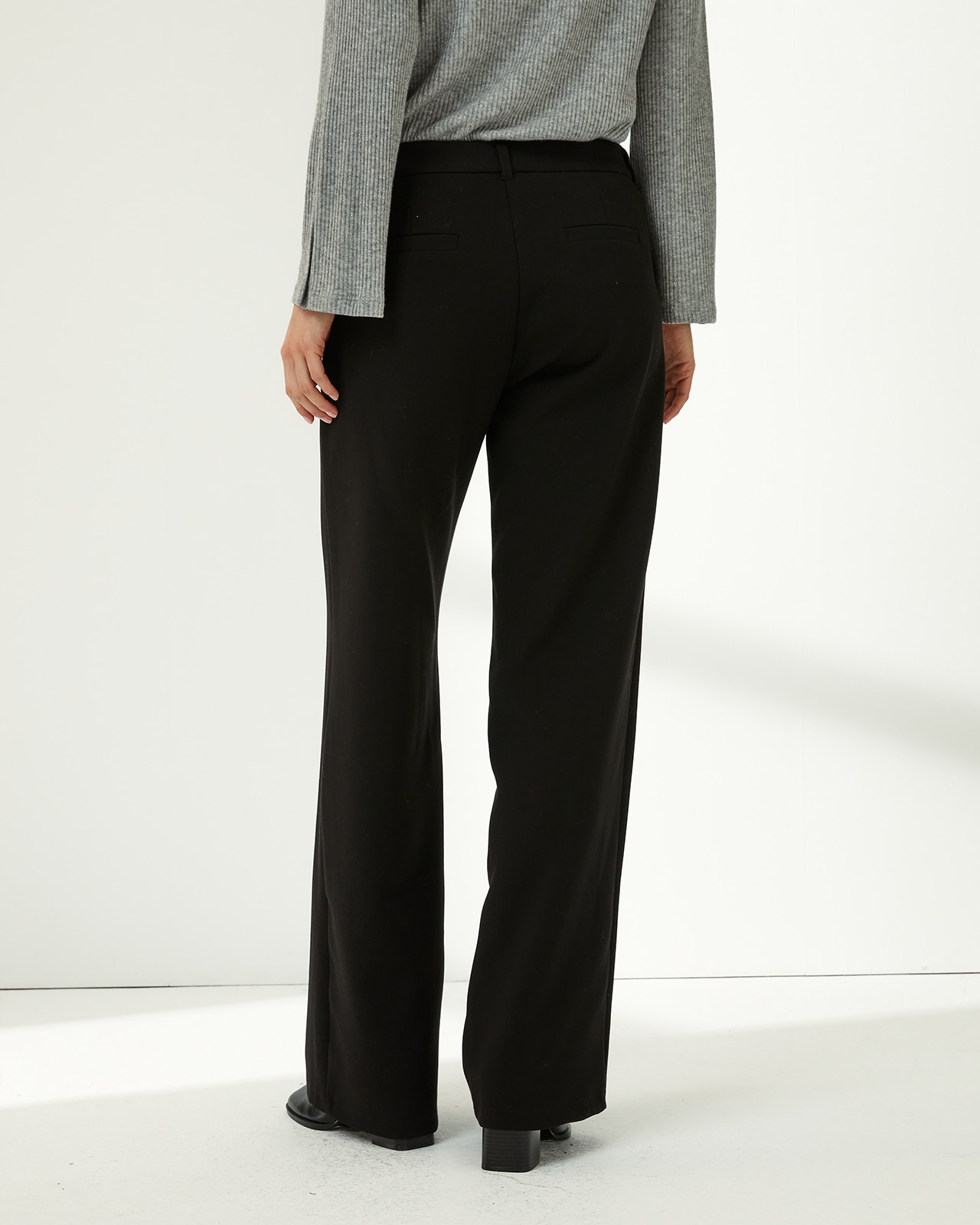 Pantalón recto de mujer corte básico - Paz Torras - Negro Negro-3