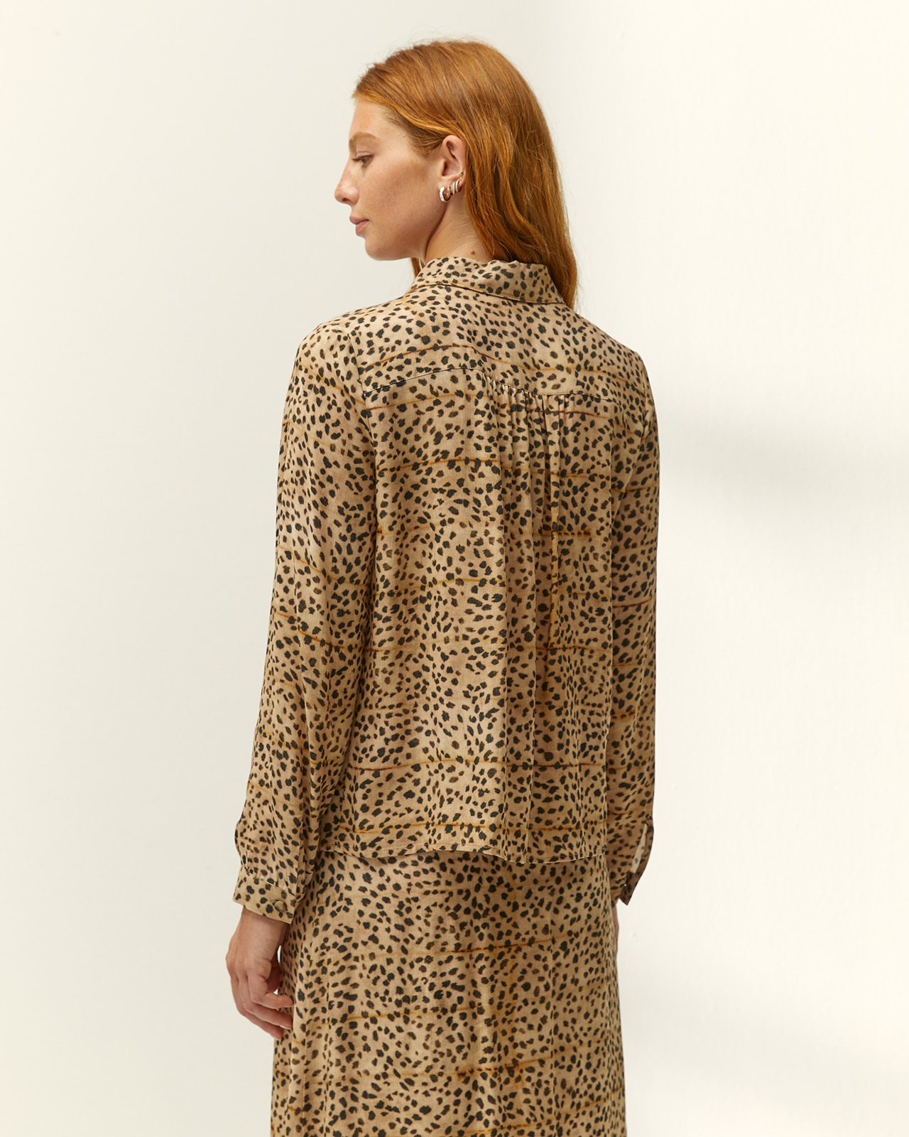Camisa de mujer estampada animal print - Paz Torras - Marrón Marrón-3