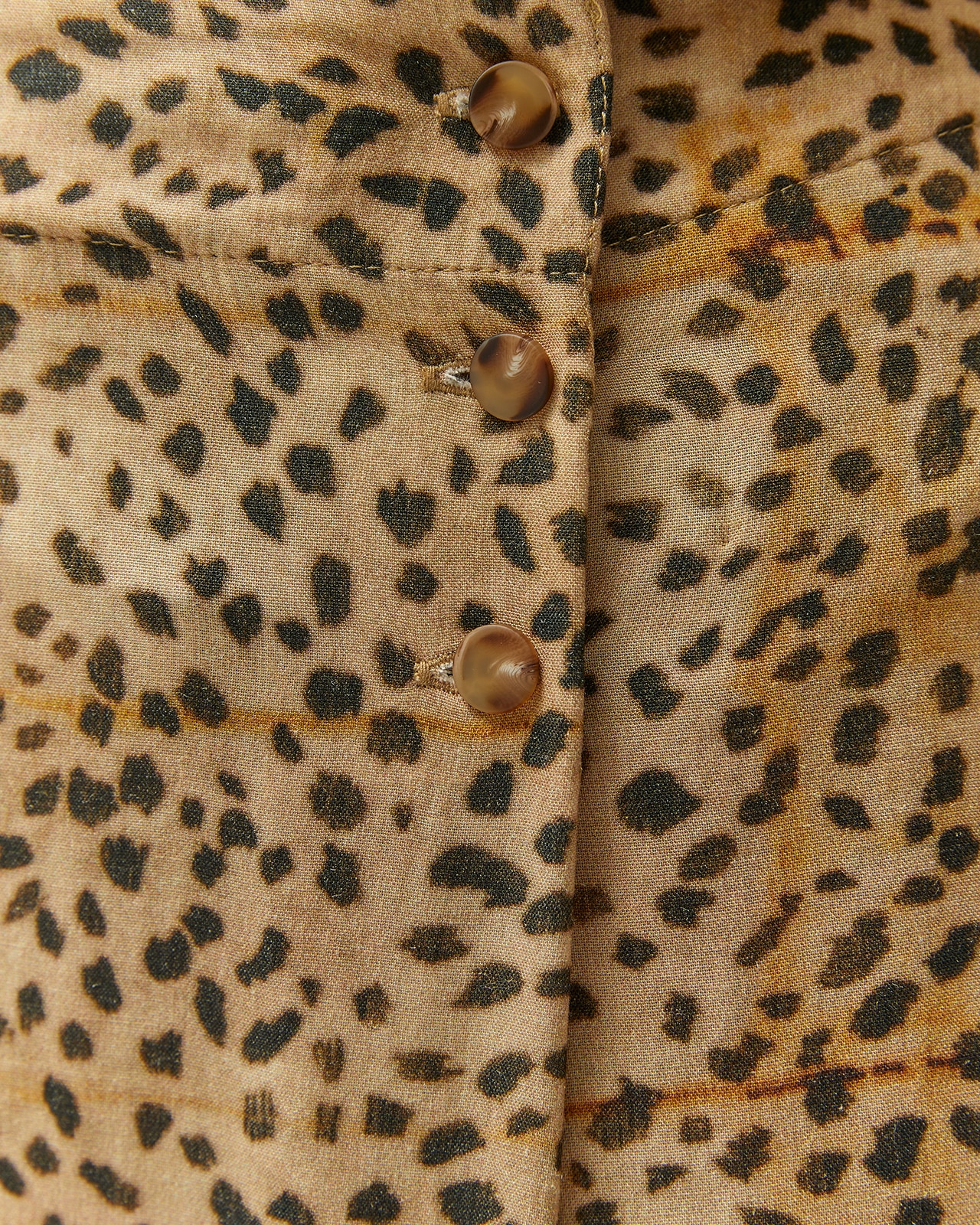 Falda midi estampada animal print cintura elástica - Paz Torras - Marrón Marrón-5