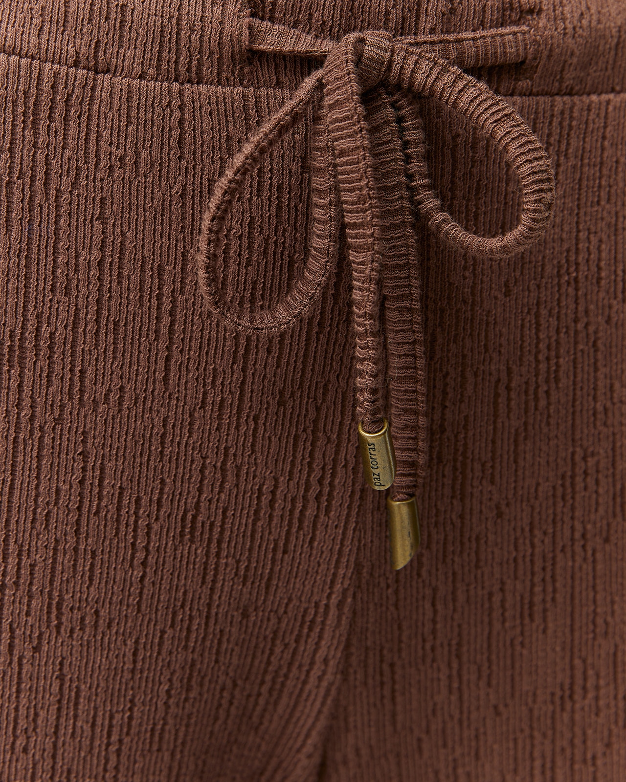 Pantalón recto de mujer punto con estructura cintura elástica - Paz Torras - Marrón Marrón-5