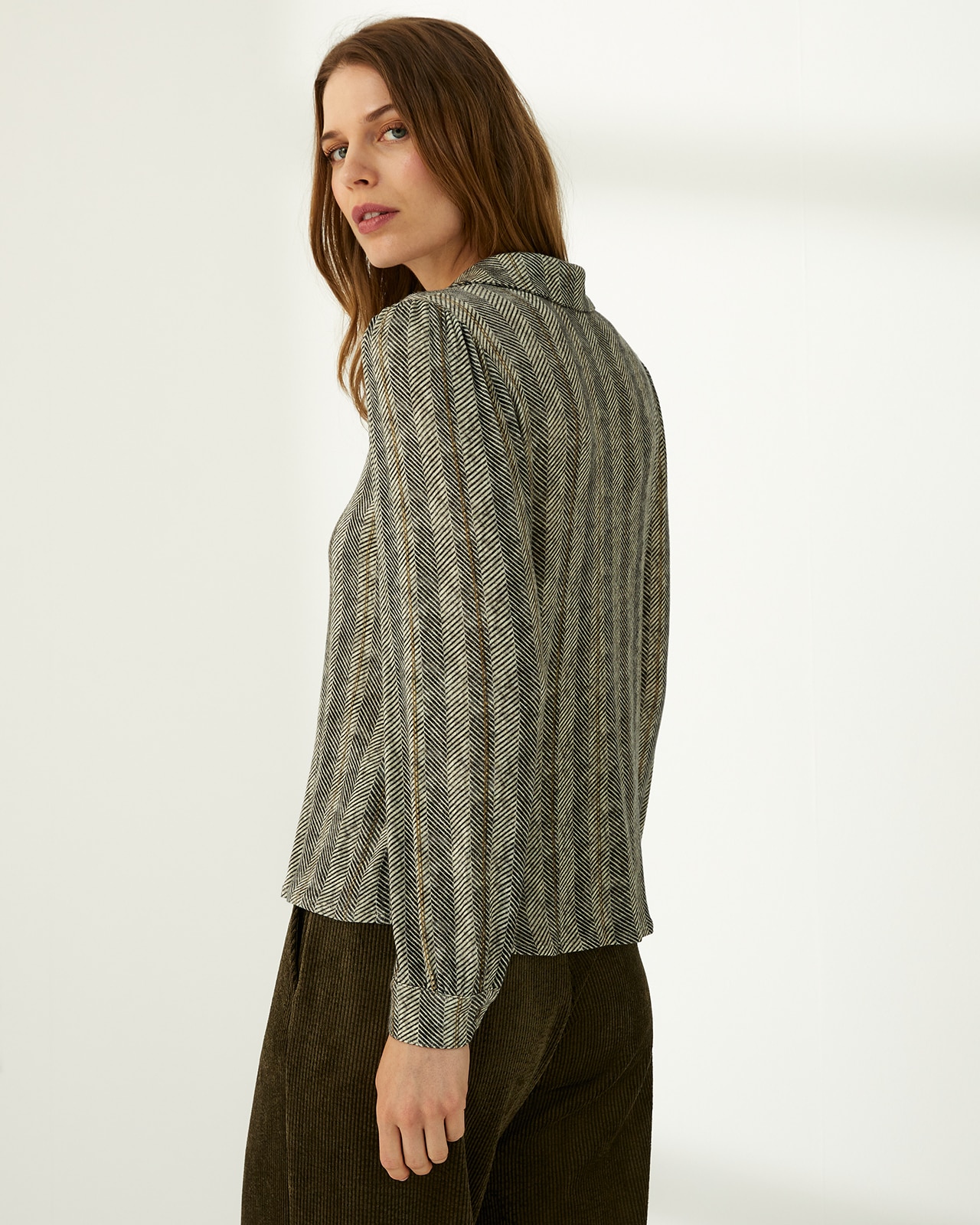 Camisa de mujer punto estampado - Paz Torras - Kaki Kaki-3