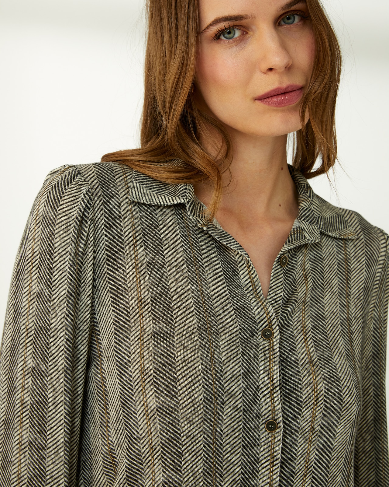 Camisa de mujer punto estampado - Paz Torras - Kaki Kaki-4