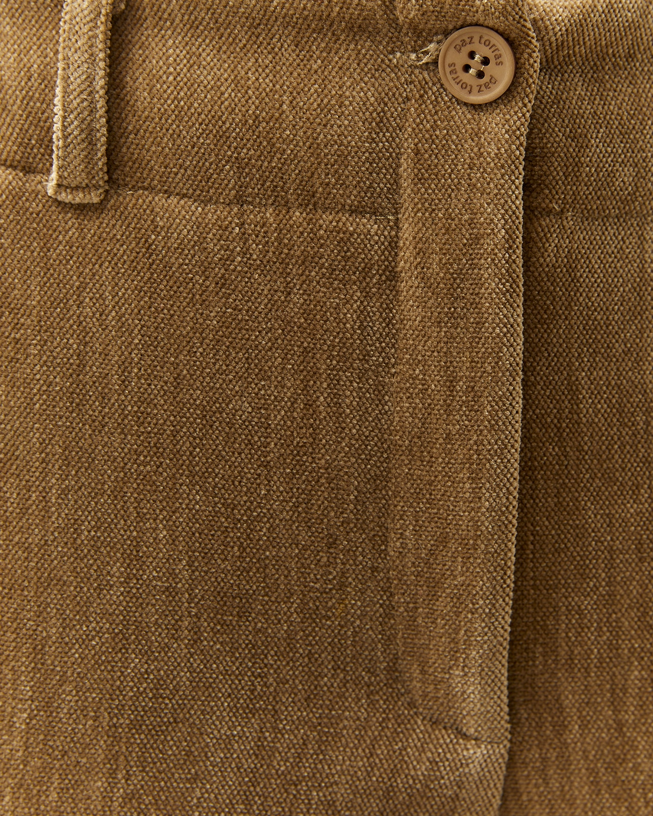 Pantalón recto de mujer efecto ante - Paz Torras - Beige Beige-5