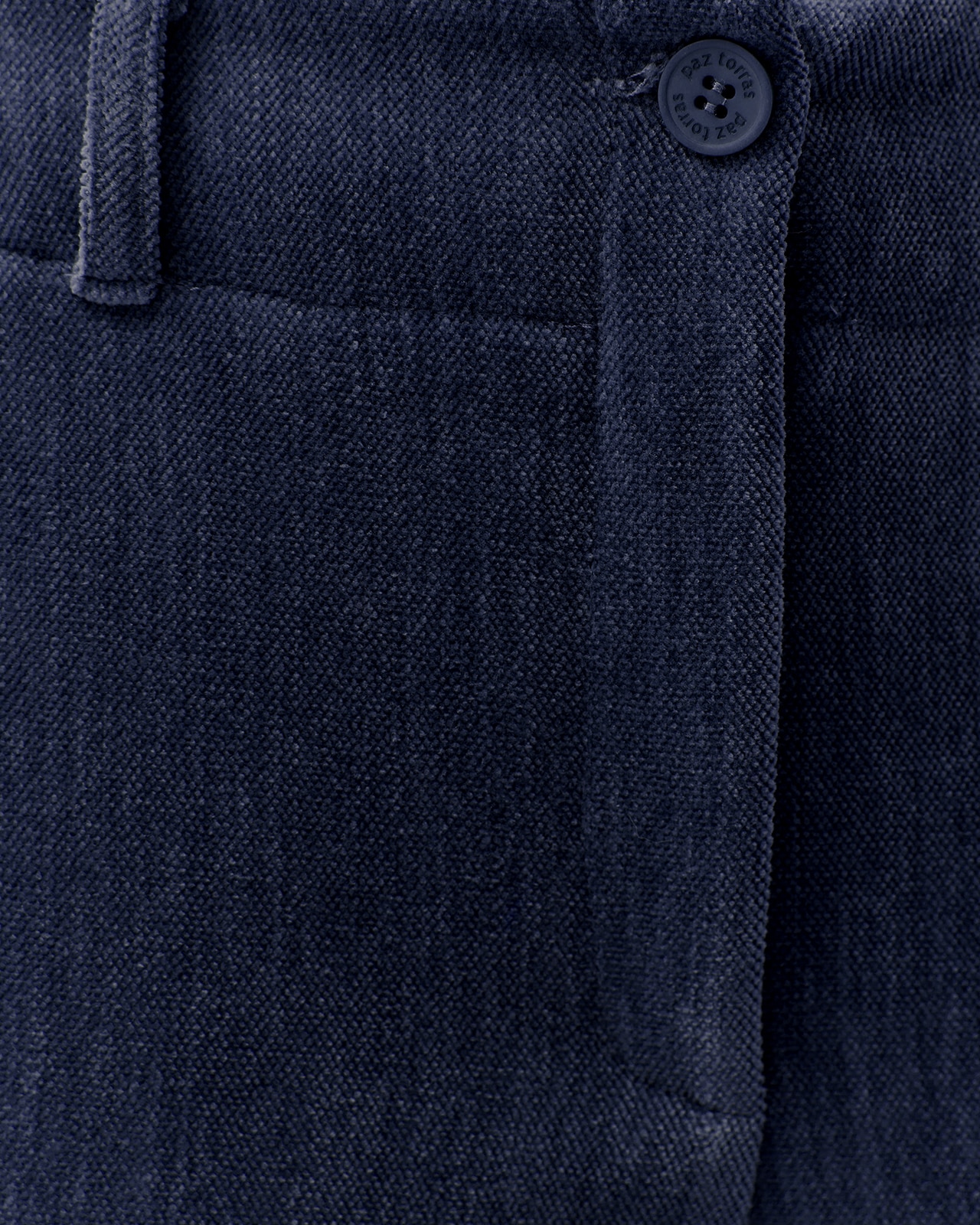 Pantalón recto de mujer efecto ante - Paz Torras - Azul marino Azul marino-5