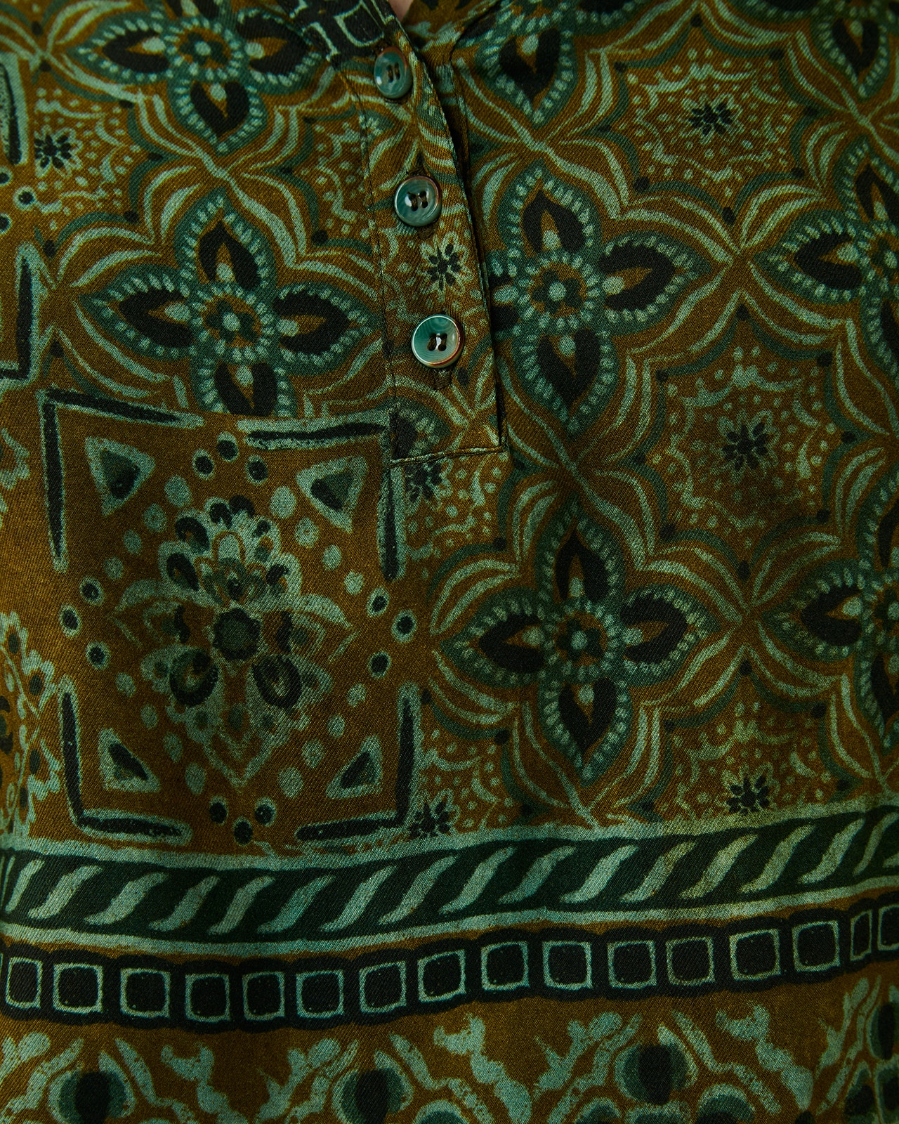 Blusa de mujer estampada cuello pico - Paz Torras - Verde Verde-5