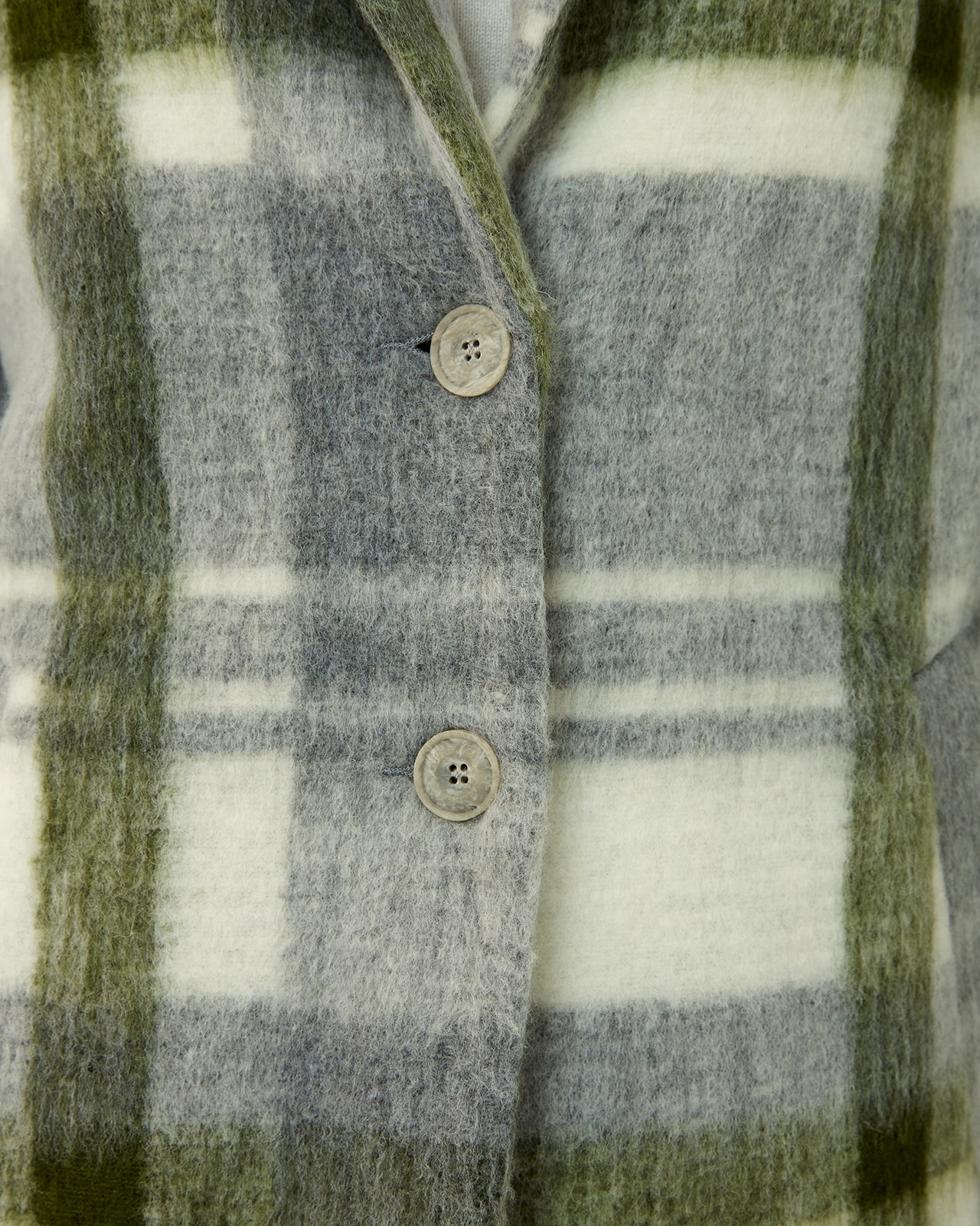 Abrigo largo de mujer estampado cuadros - Paz Torras - Gris Gris-5