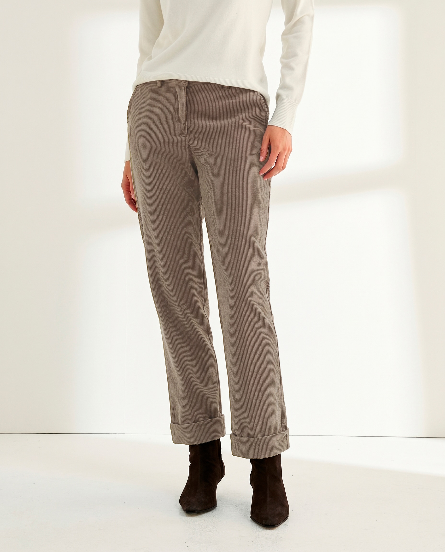 Pantalón tobillero de mujer pana cintura elástica - Paz Torras - Topo Topo-2