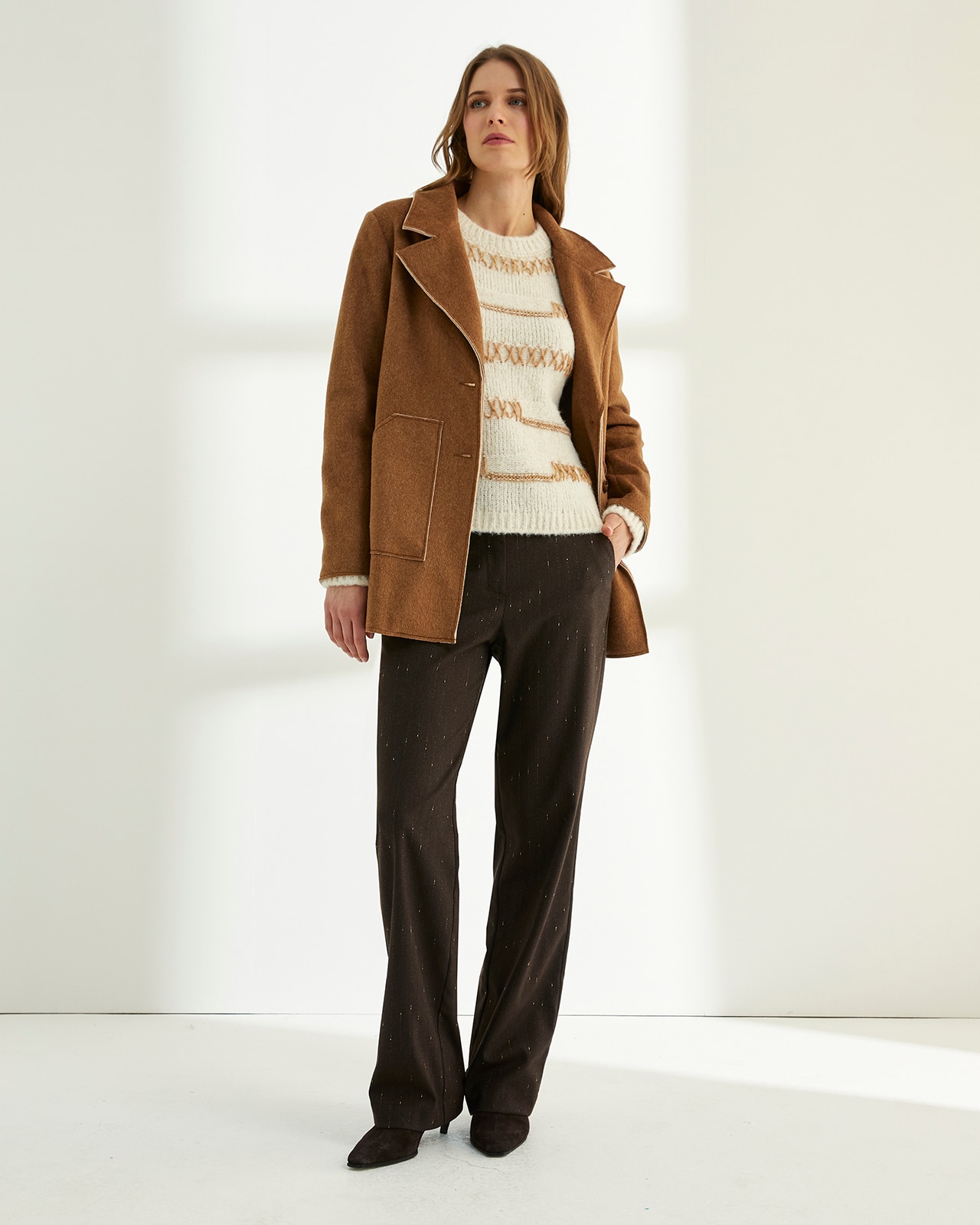 Abrigo de mujer doble faz - Paz Torras - Camel Camel-1