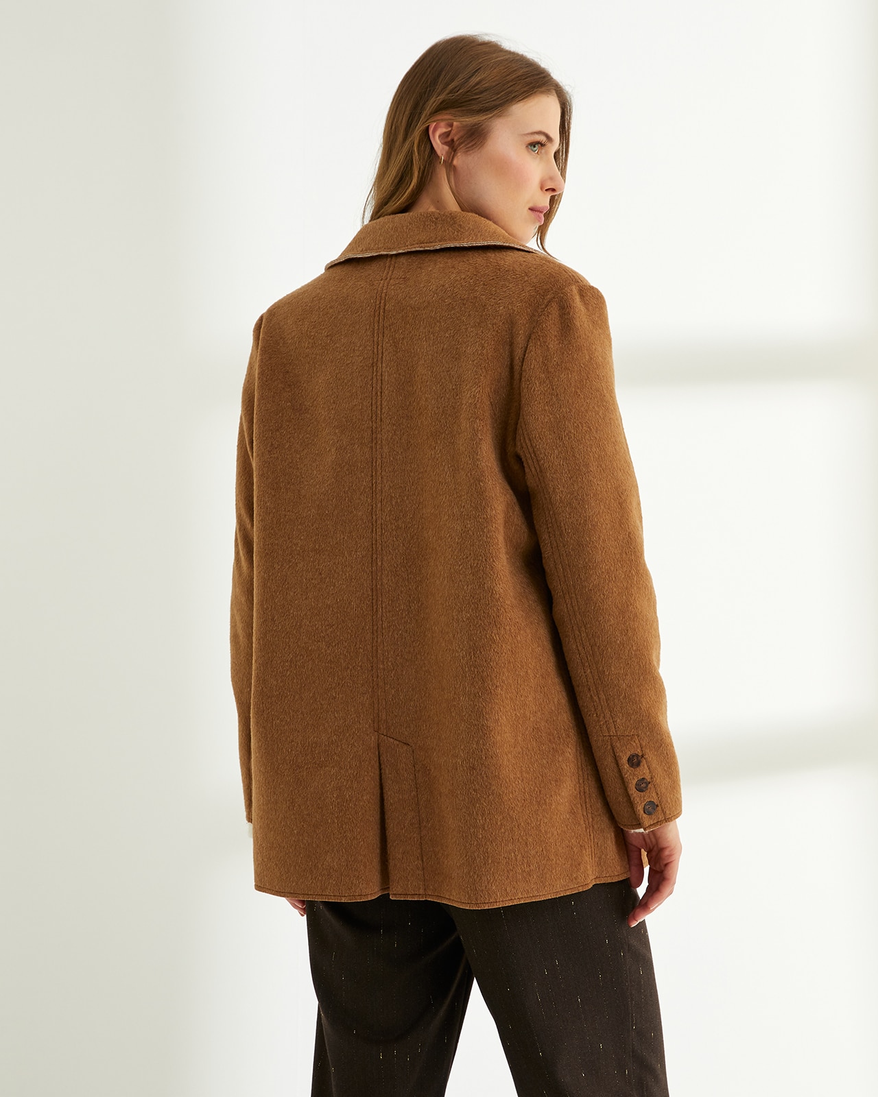 Abrigo de mujer doble faz - Paz Torras - Camel Camel-3