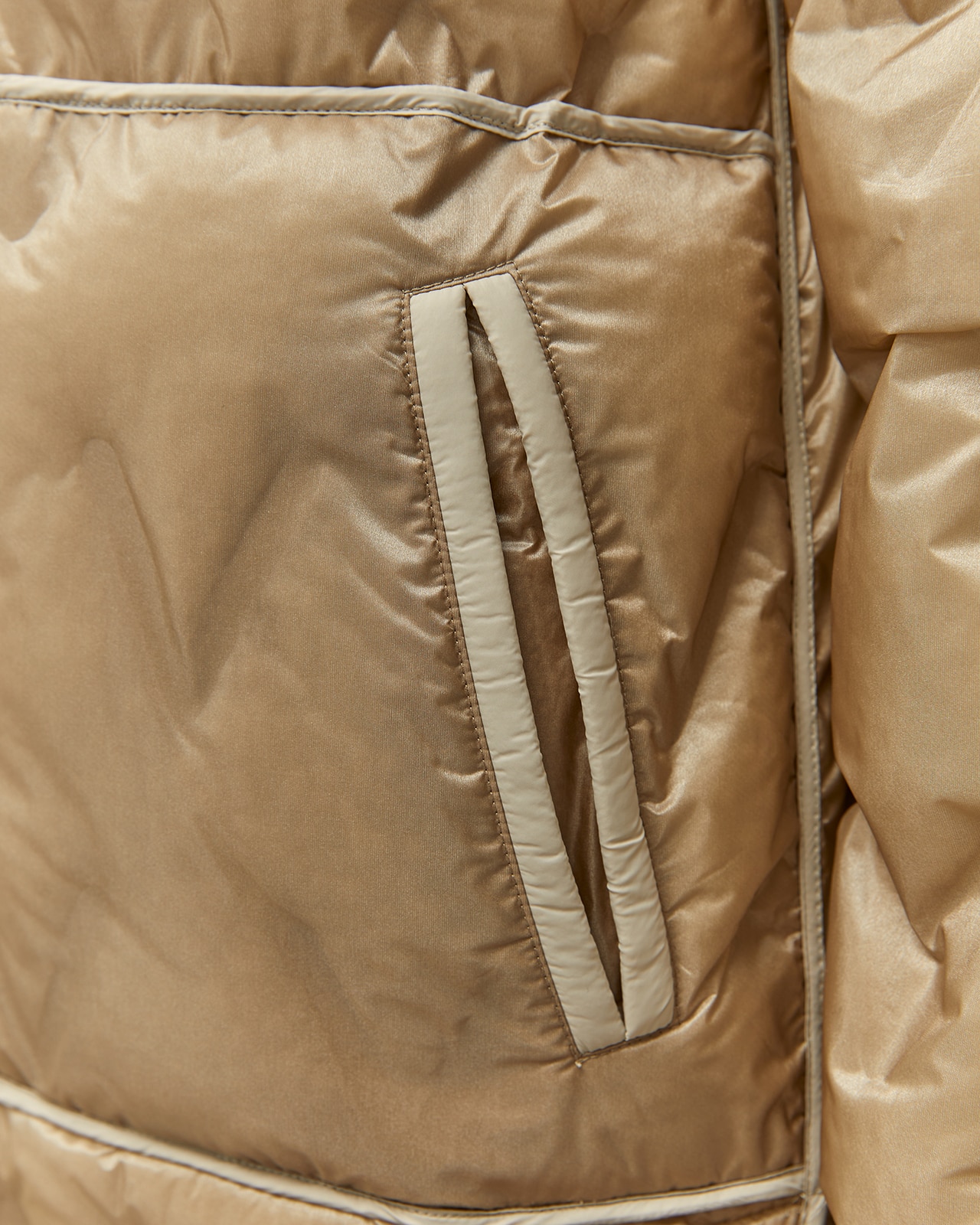 Parka de mujer acolchada cuello semialzado - Paz Torras - Beige Beige-5