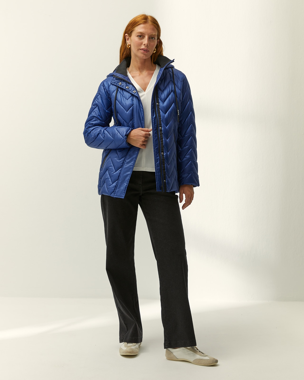 Parka de mujer acolchada capucha desmontable - Paz Torras - Azul Azul-1