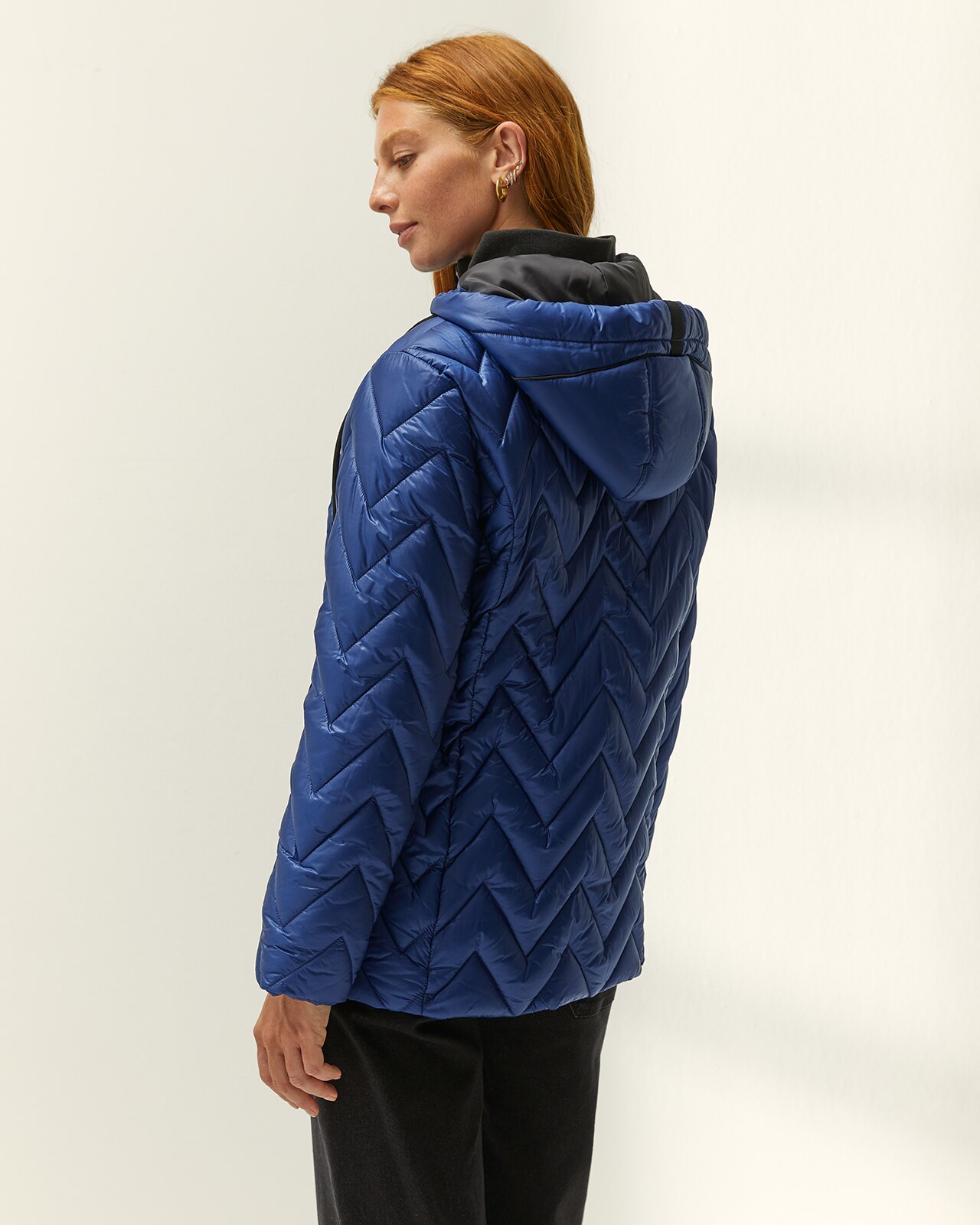 Parka de mujer acolchada capucha desmontable - Paz Torras - Azul Azul-3