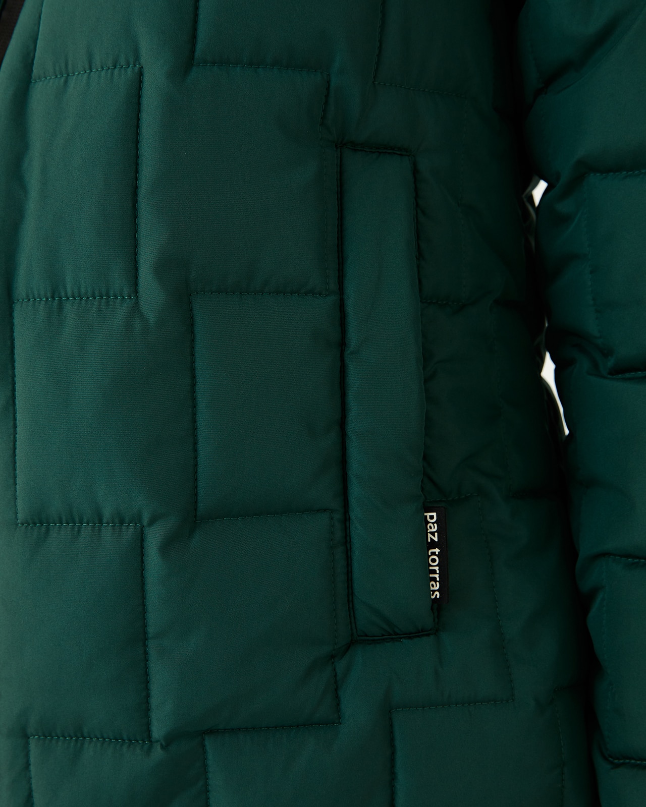 Parka corta de mujer acolchada cuello alzado - Paz Torras - Verde Verde-5