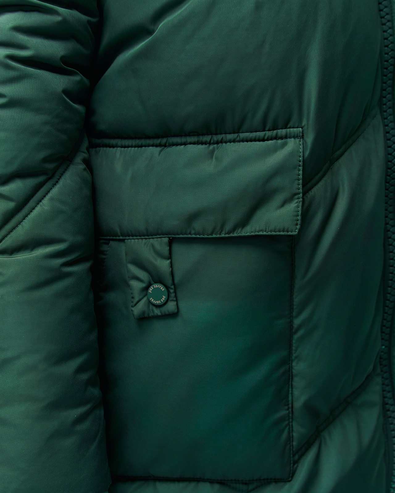 Parka larga de mujer acolchada capucha desmontable - Paz Torras - Verde Verde-5