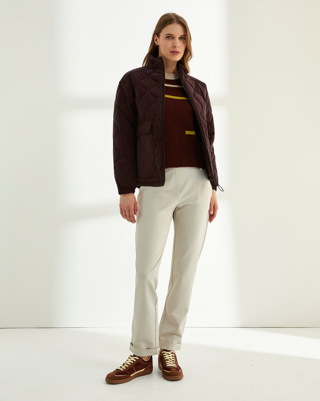 Parka corta de mujer acolchada - Paz Torras - Burdeos Burdeos-1