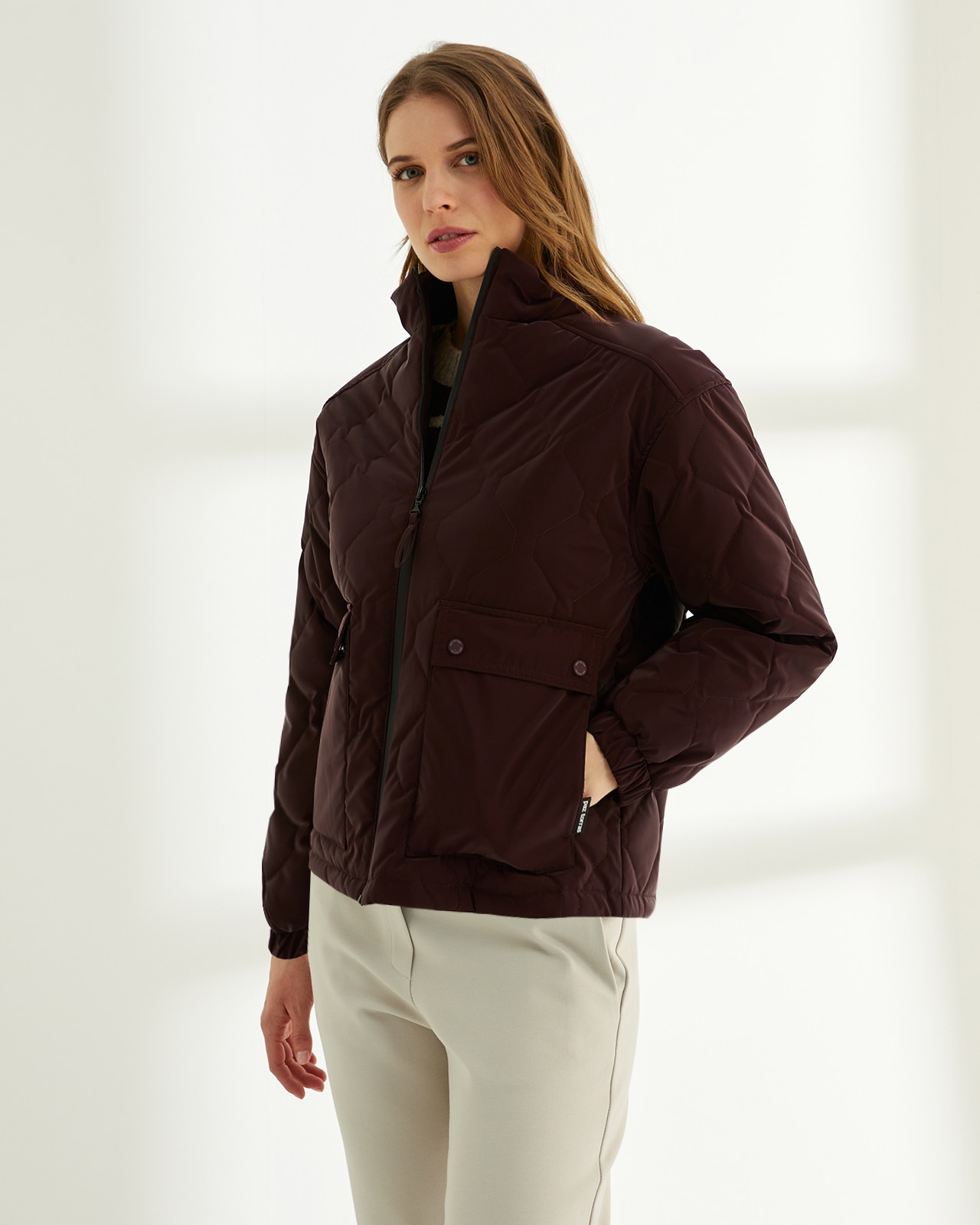 Parka corta de mujer acolchada - Paz Torras - Burdeos Burdeos-2
