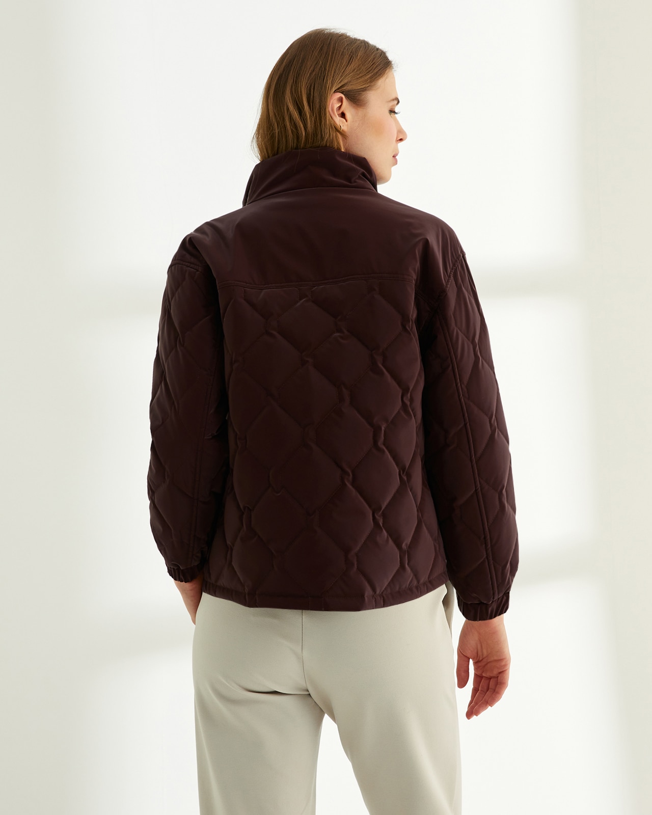 Parka corta de mujer acolchada - Paz Torras - Burdeos Burdeos-3