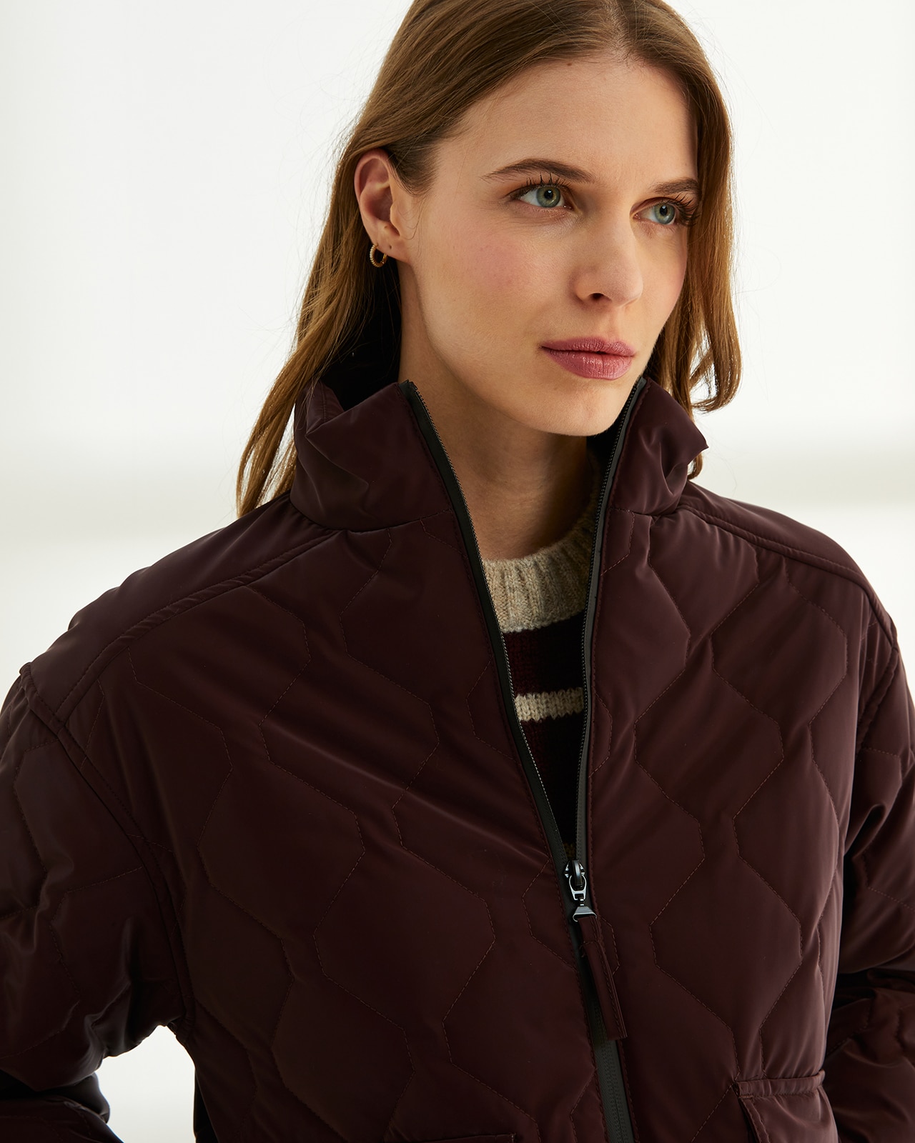 Parka corta de mujer acolchada - Paz Torras - Burdeos Burdeos-4