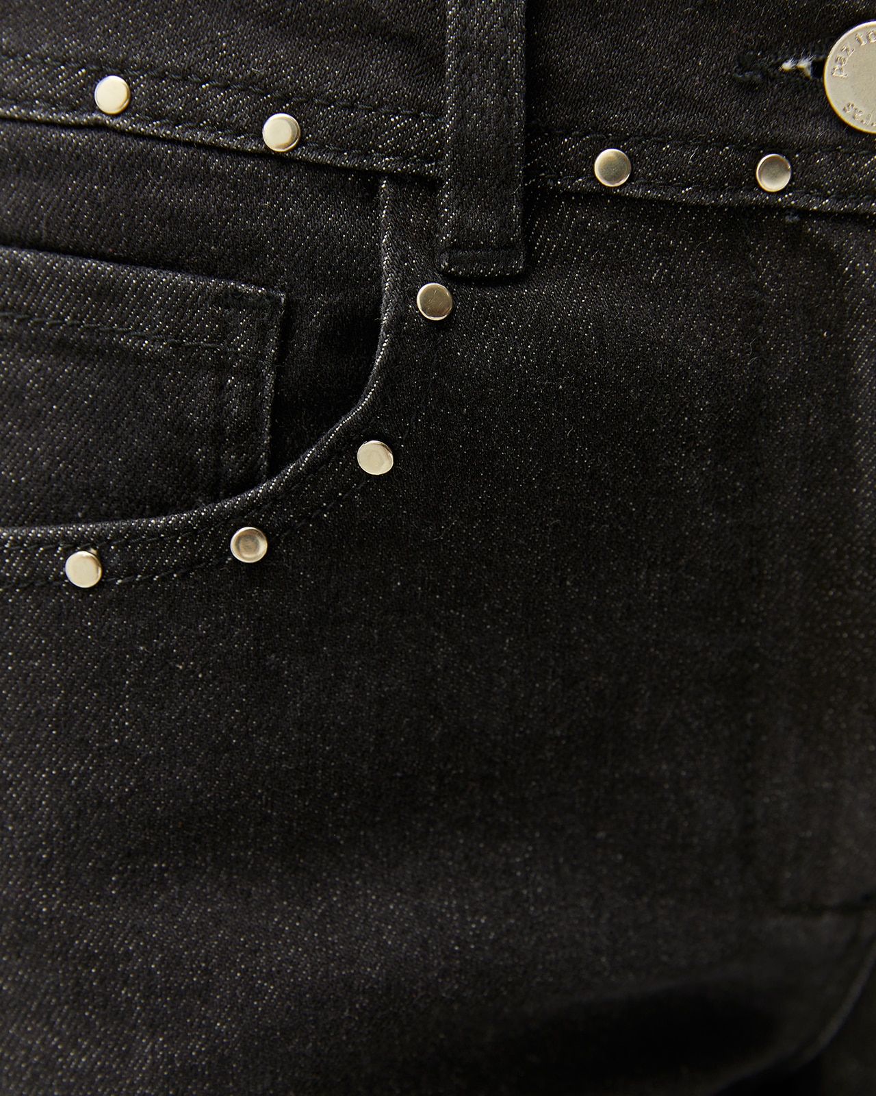 Vaquero ancho de mujer detalle tachas metálicas - Paz Torras - Negro Negro-5