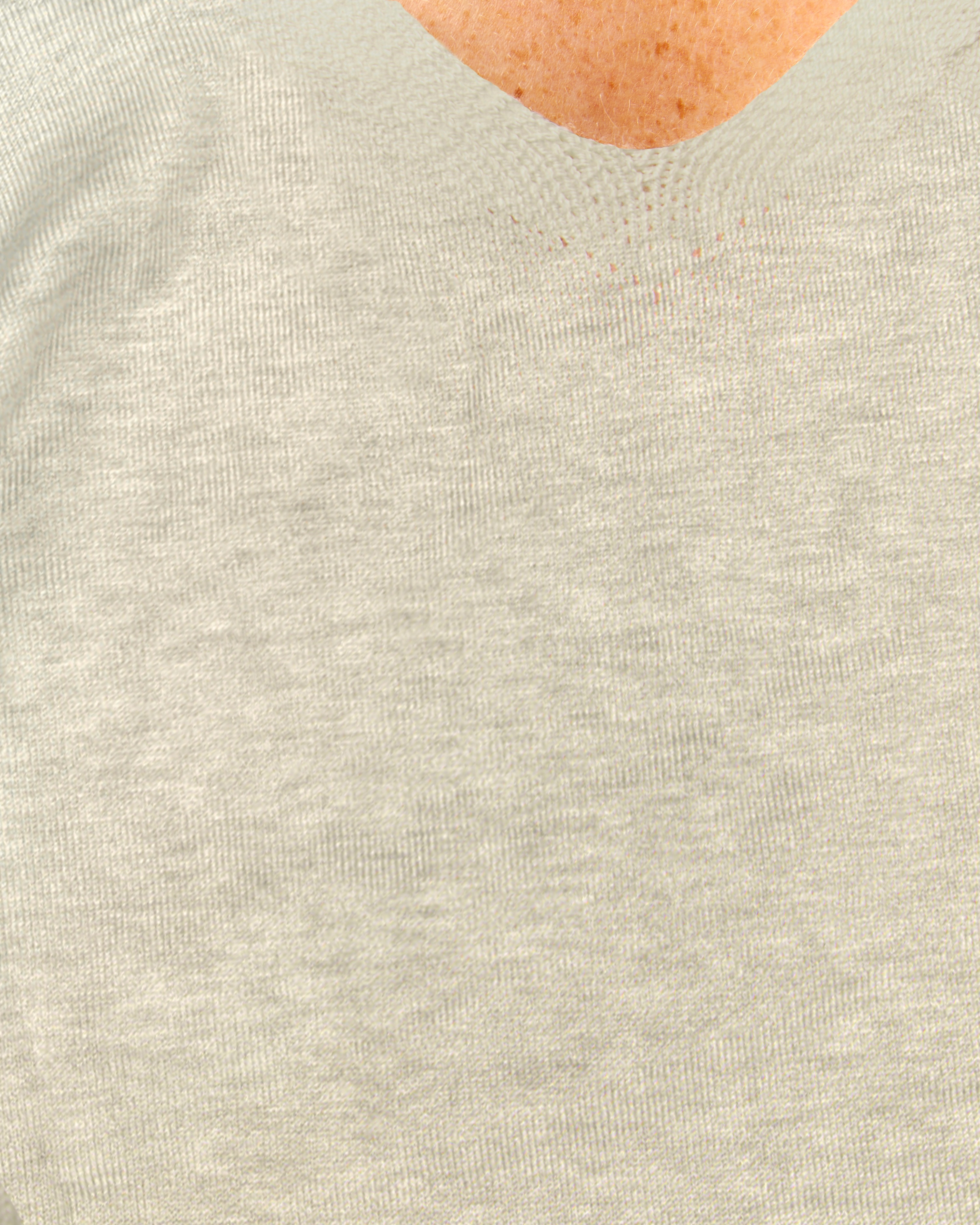 Jersey de mujer punto fino cuello pico - Paz Torras - Crudo Crudo-5