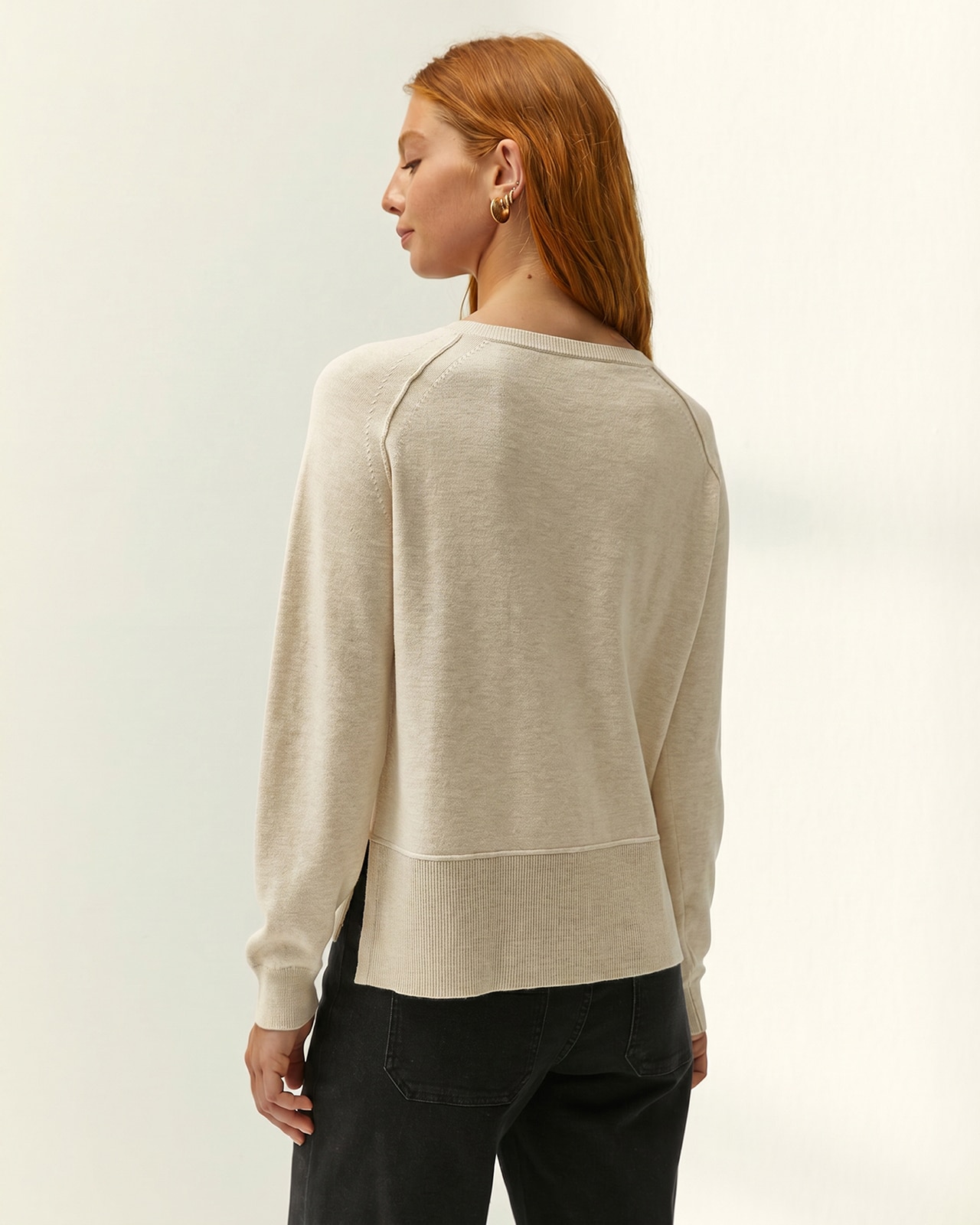 Jersey de mujer punto fino escote barco - Paz Torras - Crudo Crudo-3
