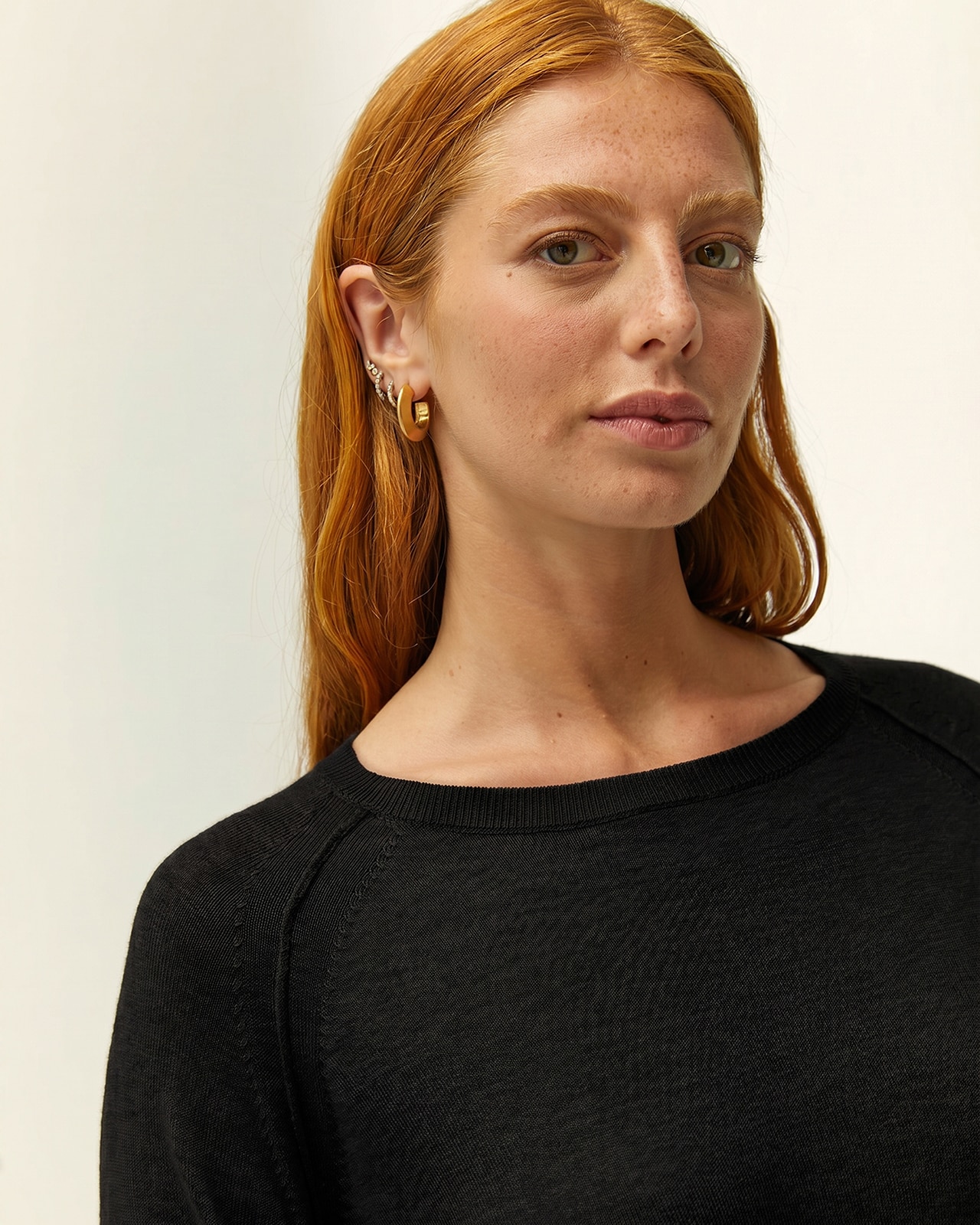 Jersey de mujer punto fino escote barco - Paz Torras - Negro Negro-4
