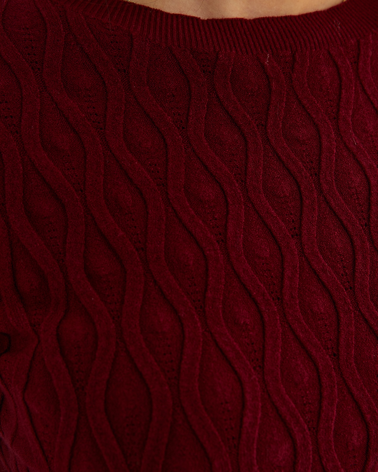 Jersey de mujer entallado cuello redondo - Paz Torras - Granate Granate-5