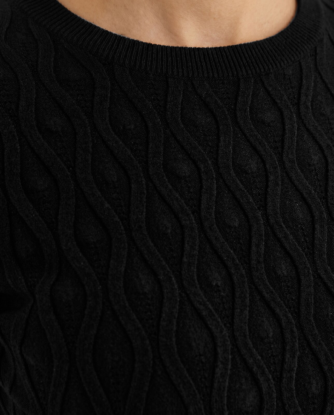 Jersey de mujer entallado cuello redondo - Paz Torras - Negro Negro-5
