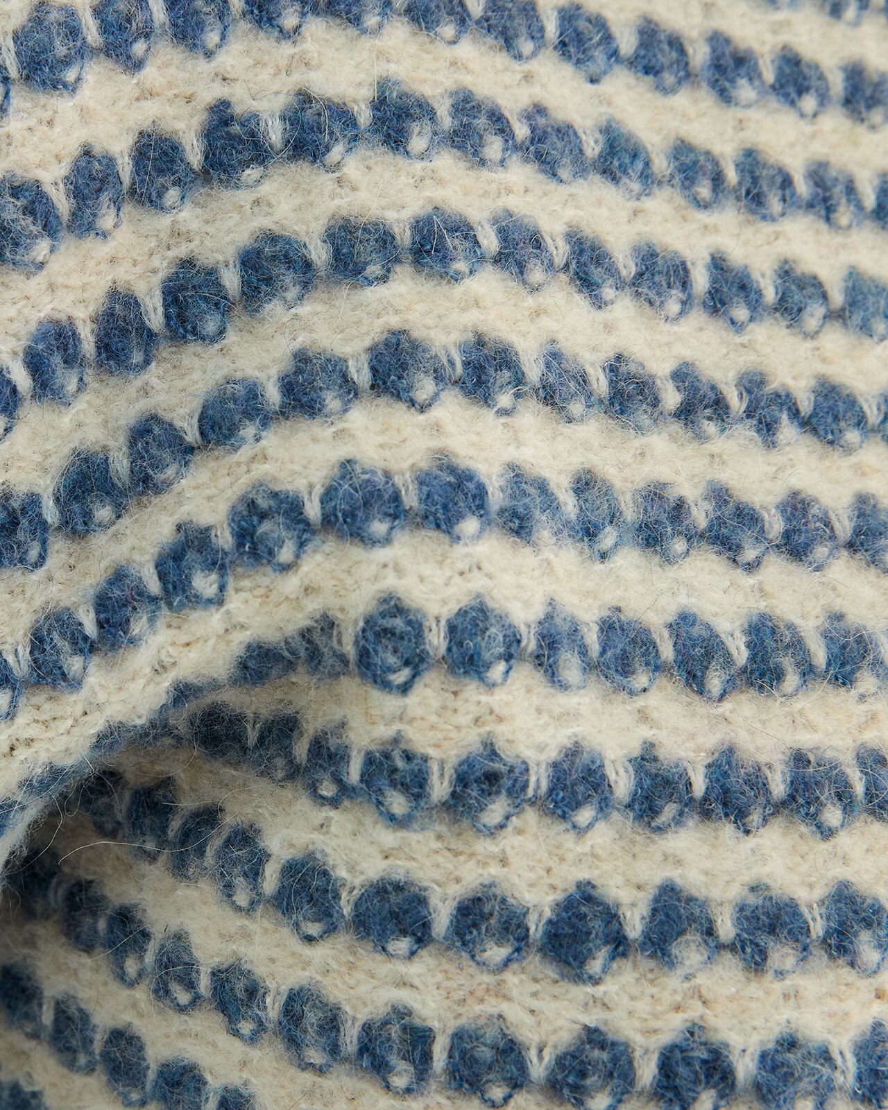 Jersey de mujer rayas cuello redondo manga abullonada - Paz Torras - Azul Azul-5