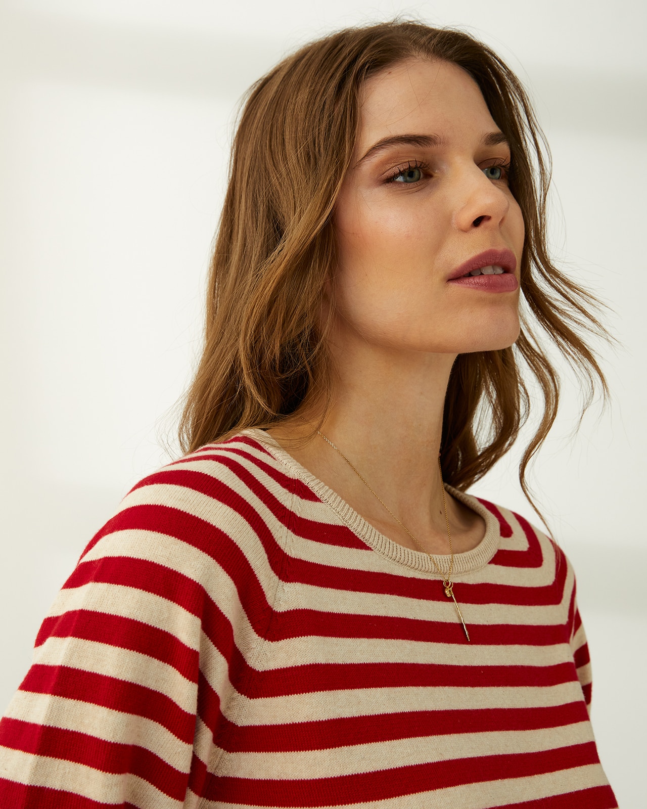 Jersey de mujer rayas cuello redondo manga corta - Paz Torras - Rojo Rojo-4