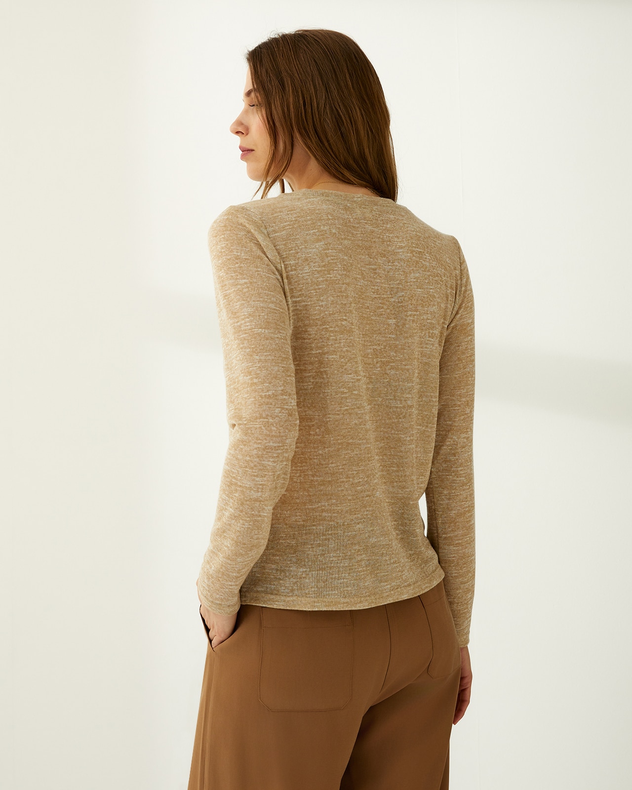 Camiseta de mujer efecto twinset - Paz Torras - Beige Beige-3