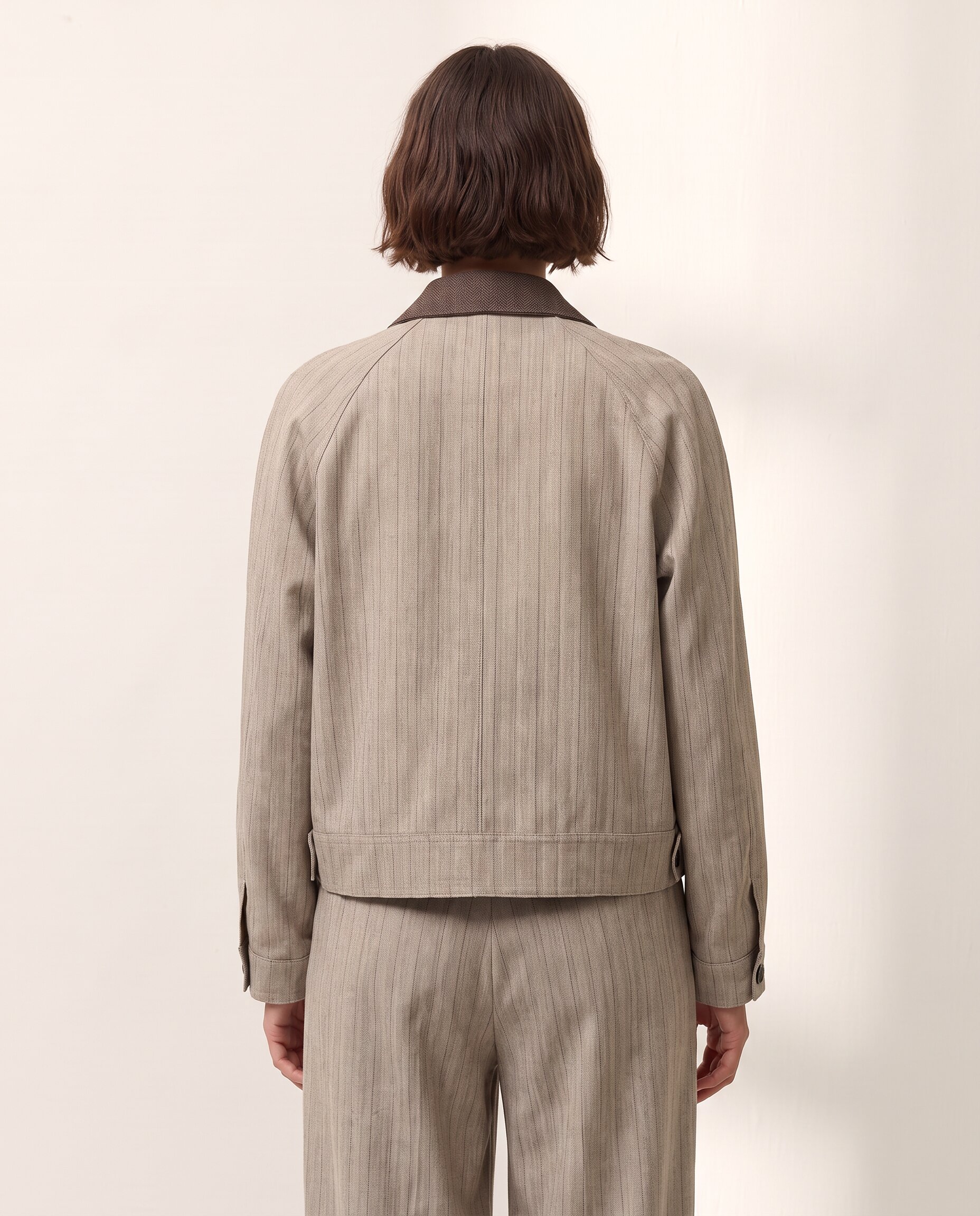 Imagen 2 de Chaqueta corta de mujer cuello contrastado - Paz Torras - Beige Beige