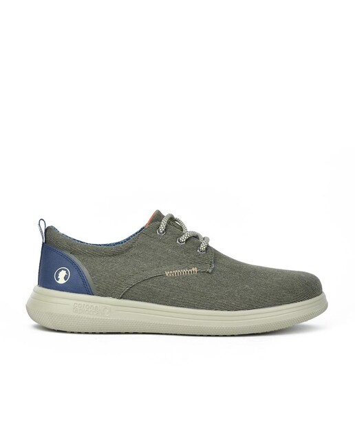 Imagen 0 de Zapatillas deportivas de hombre con cordones y tejido jeans