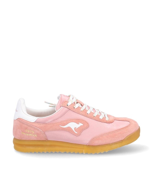 Imagen 0 de Zapatillas de piel de mujer con logotipo lateral y suela a contraste