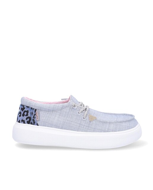 Imagen 0 de Mocasines de mujer combinadas con cordones y detalle animal print